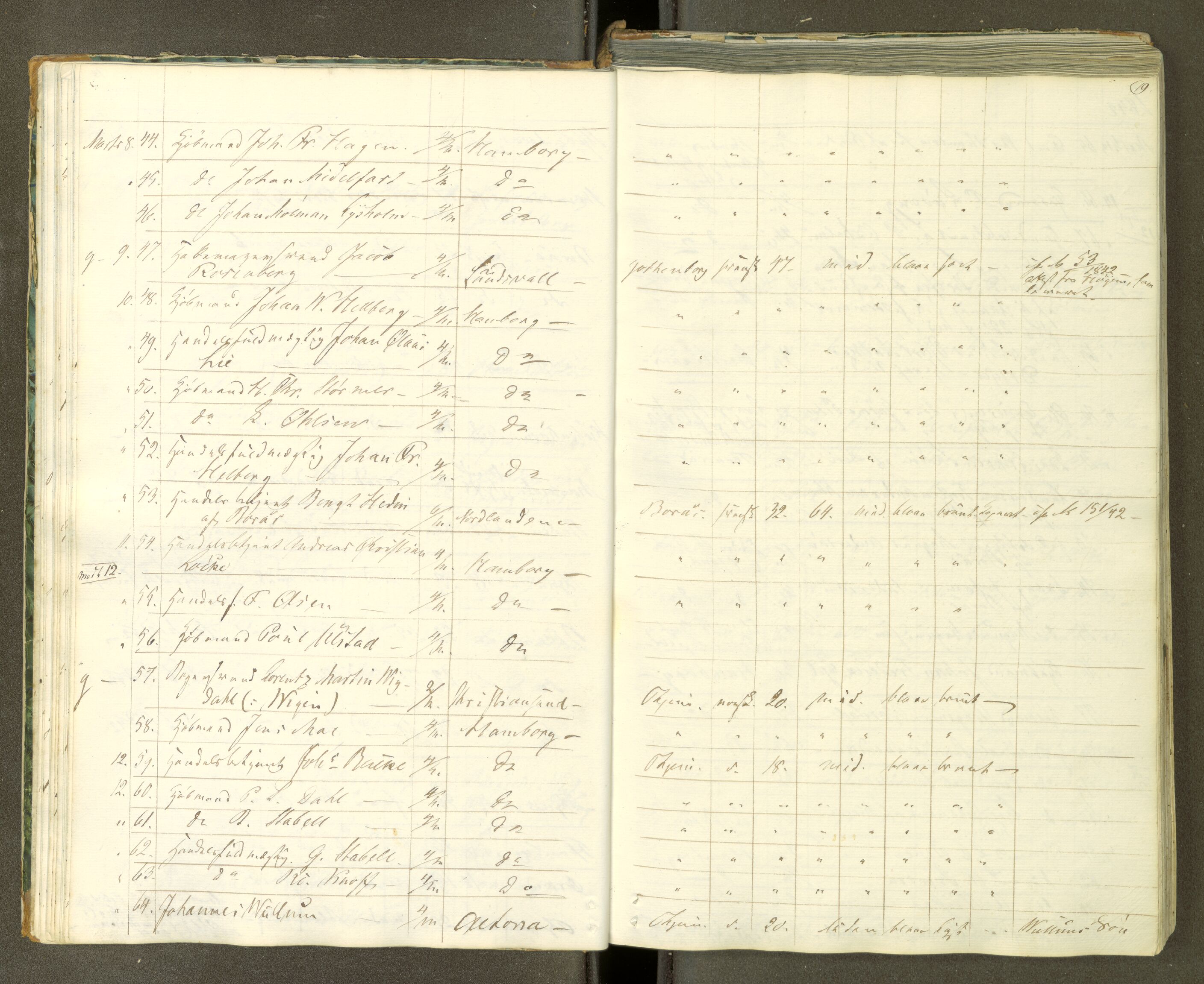 Trondheim politikammer, AV/SAT-A-1887/1/30/L0008: Passprotokoll. Første del:utstedtete pass. Andre del :innleverte/fornyede, 1841-1845, s. 18b-19a