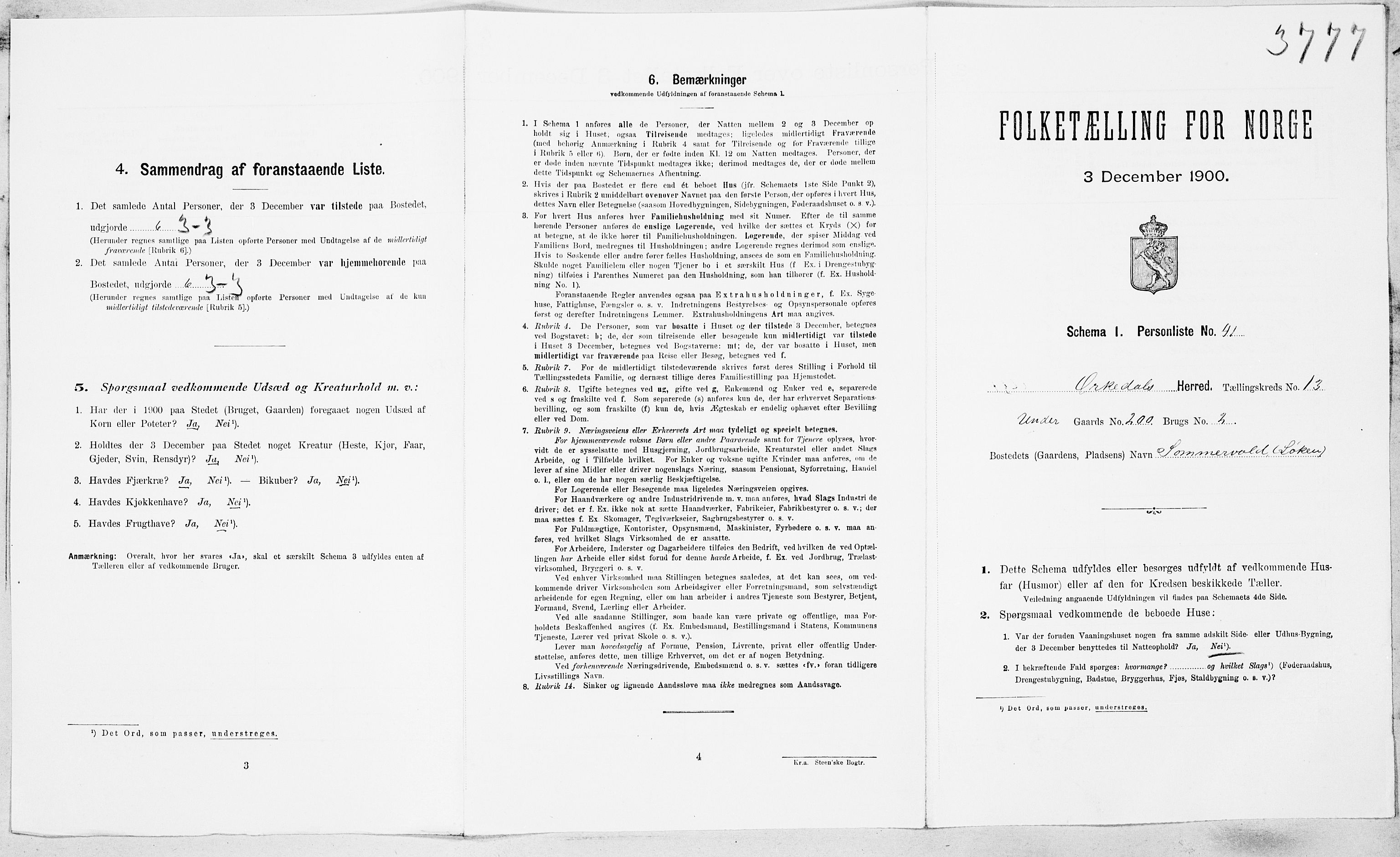SAT, Folketelling 1900 for 1638 Orkdal herred, 1900, s. 1856