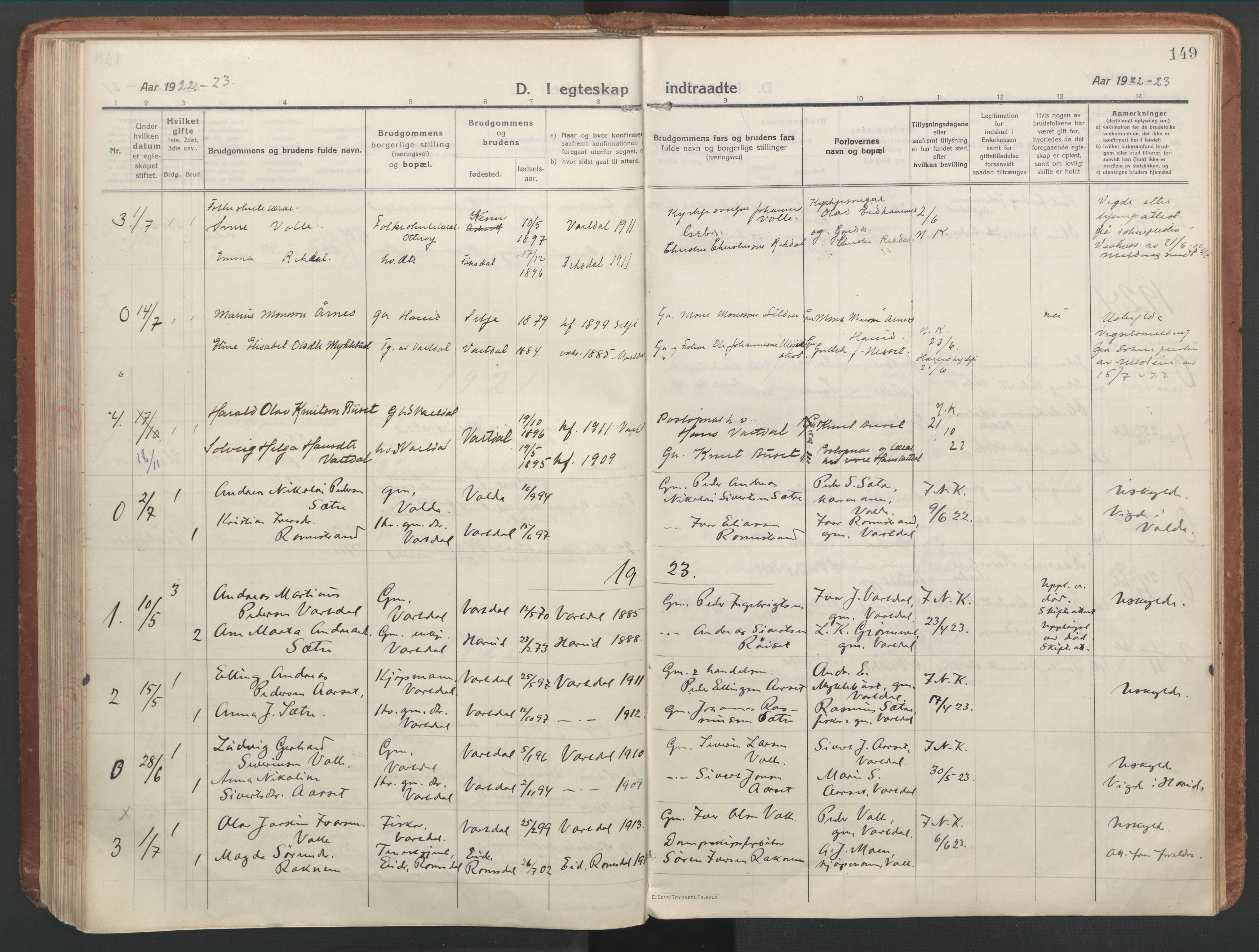 Ministerialprotokoller, klokkerbøker og fødselsregistre - Møre og Romsdal, AV/SAT-A-1454/514/L0200: Ministerialbok nr. 514A02, 1913-1943, s. 149