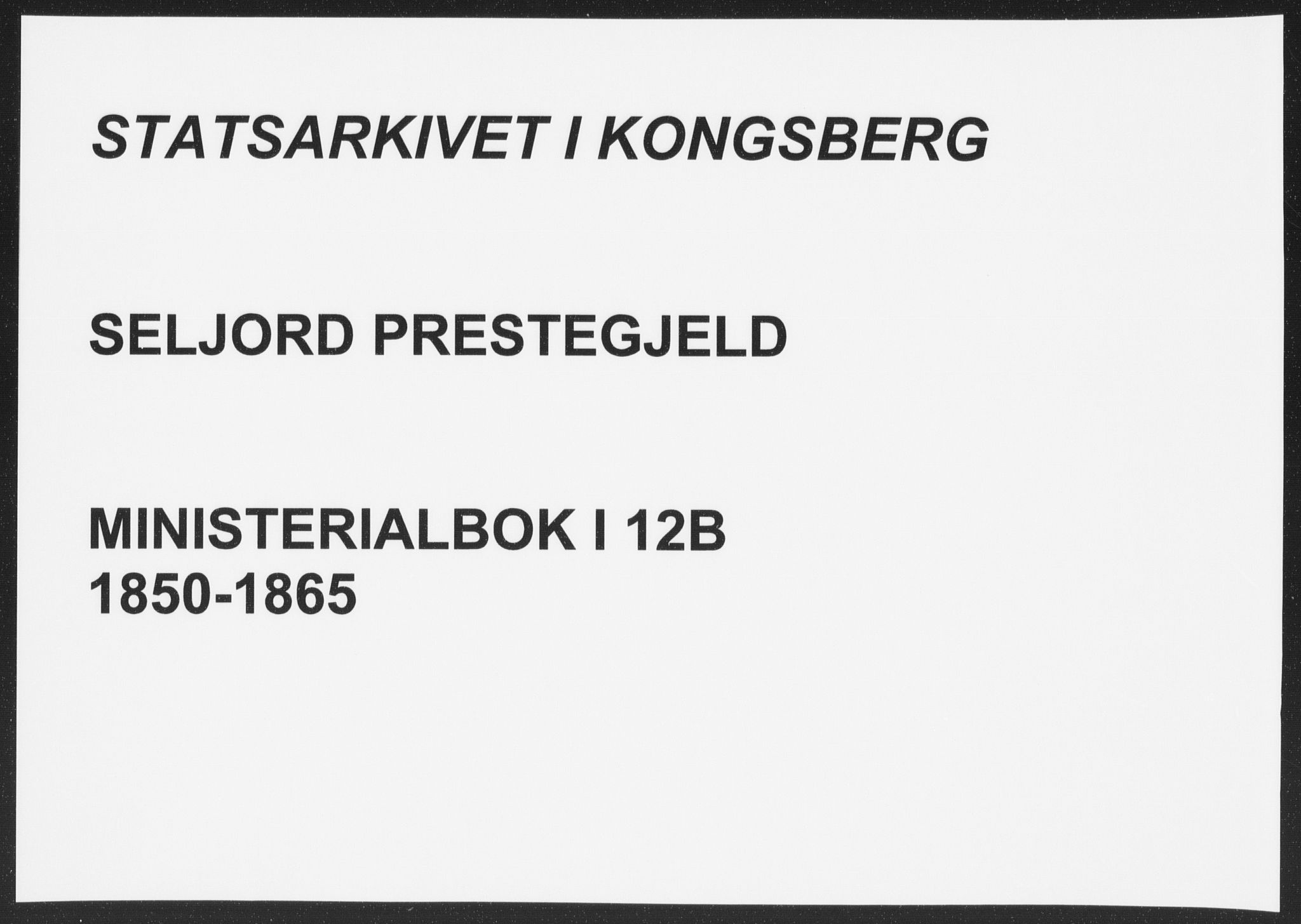 Seljord kirkebøker, SAKO/A-20/F/Fa/L012b: Ministerialbok nr. I 12B, 1850-1865