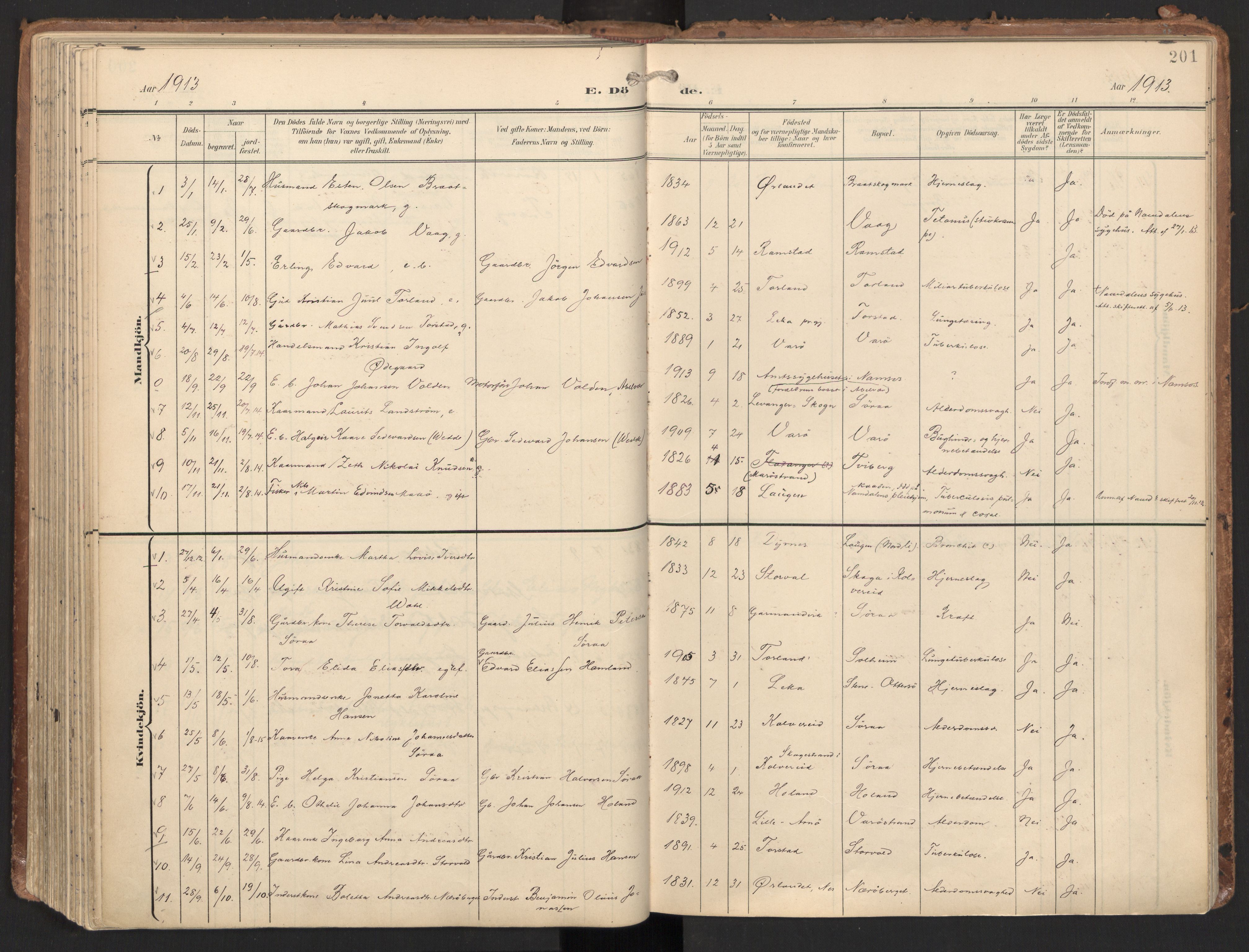 Ministerialprotokoller, klokkerbøker og fødselsregistre - Nord-Trøndelag, AV/SAT-A-1458/784/L0677: Ministerialbok nr. 784A12, 1900-1920, s. 201