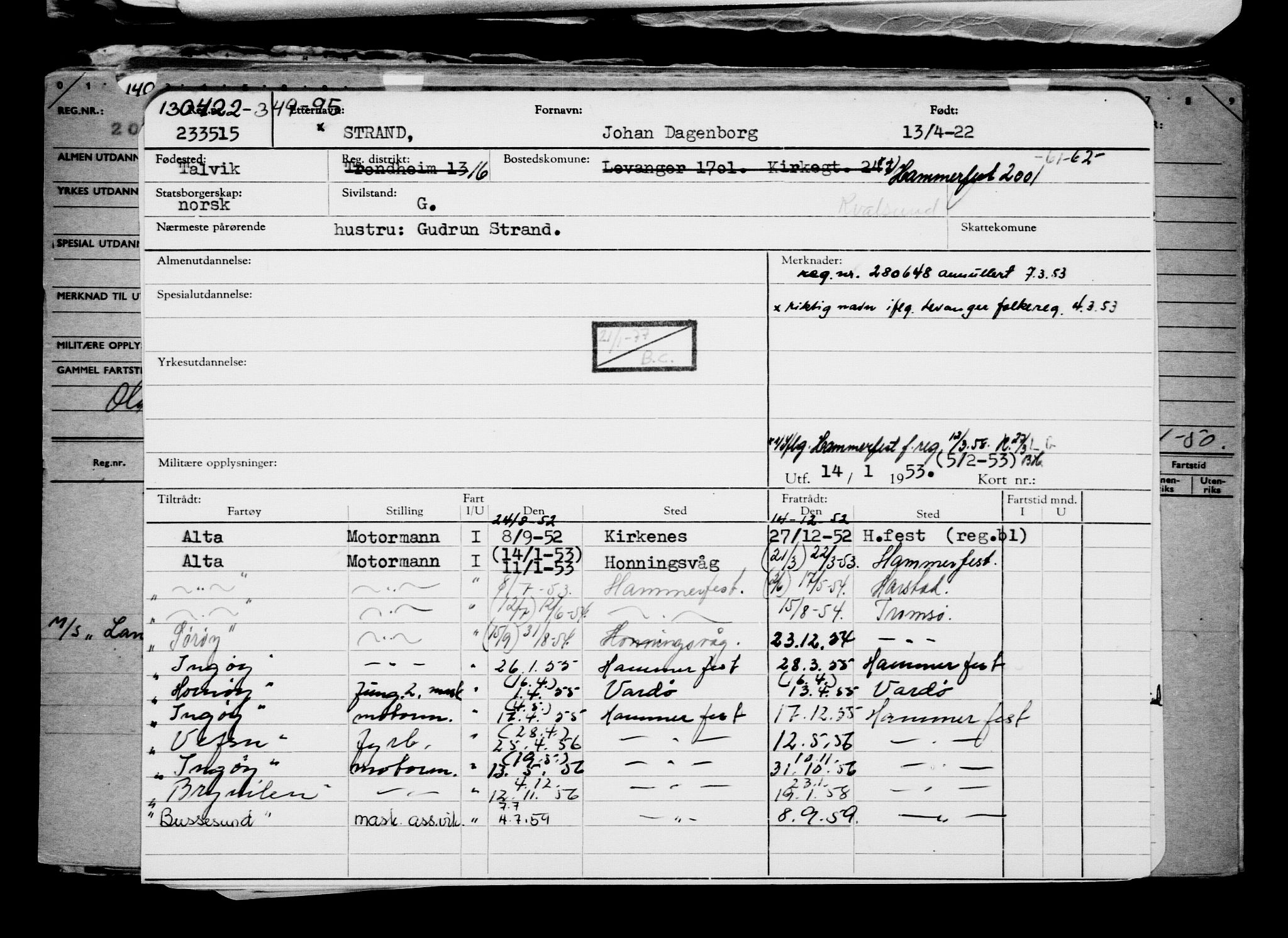 Direktoratet for sjømenn, AV/RA-S-3545/G/Gb/L0205: Hovedkort, 1922, s. 357