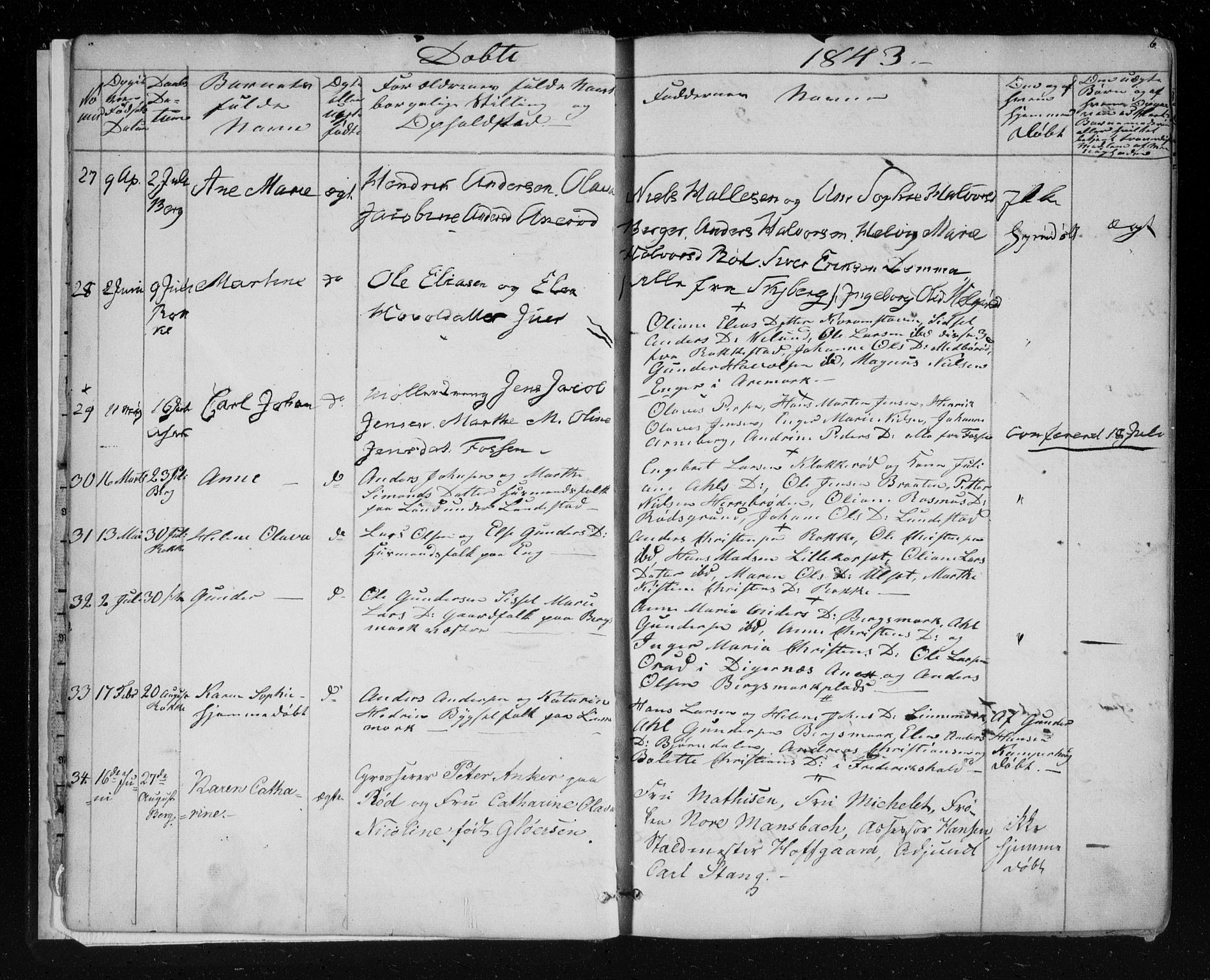 Berg prestekontor Kirkebøker, AV/SAO-A-10902/F/Fa/L0004: Ministerialbok nr. I 4, 1843-1860, s. 6
