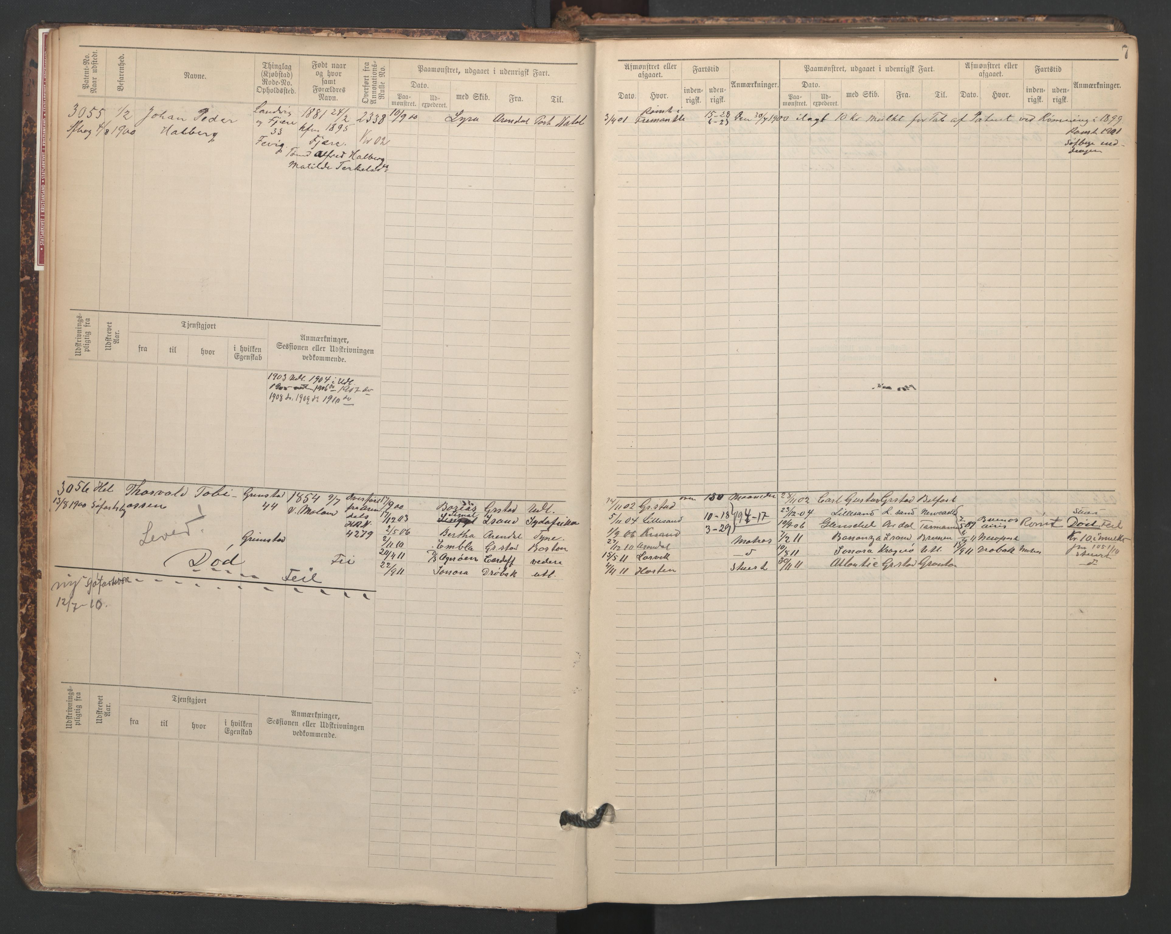 Grimstad mønstringskrets, AV/SAK-2031-0013/F/Fb/L0005: Hovedrulle A nr 3043-3804, F-8, 1900-1948, s. 9