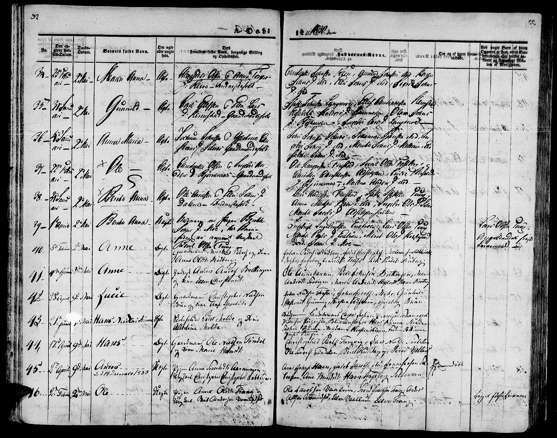 Ministerialprotokoller, klokkerbøker og fødselsregistre - Sør-Trøndelag, SAT/A-1456/646/L0609: Ministerialbok nr. 646A07, 1826-1838, s. 32