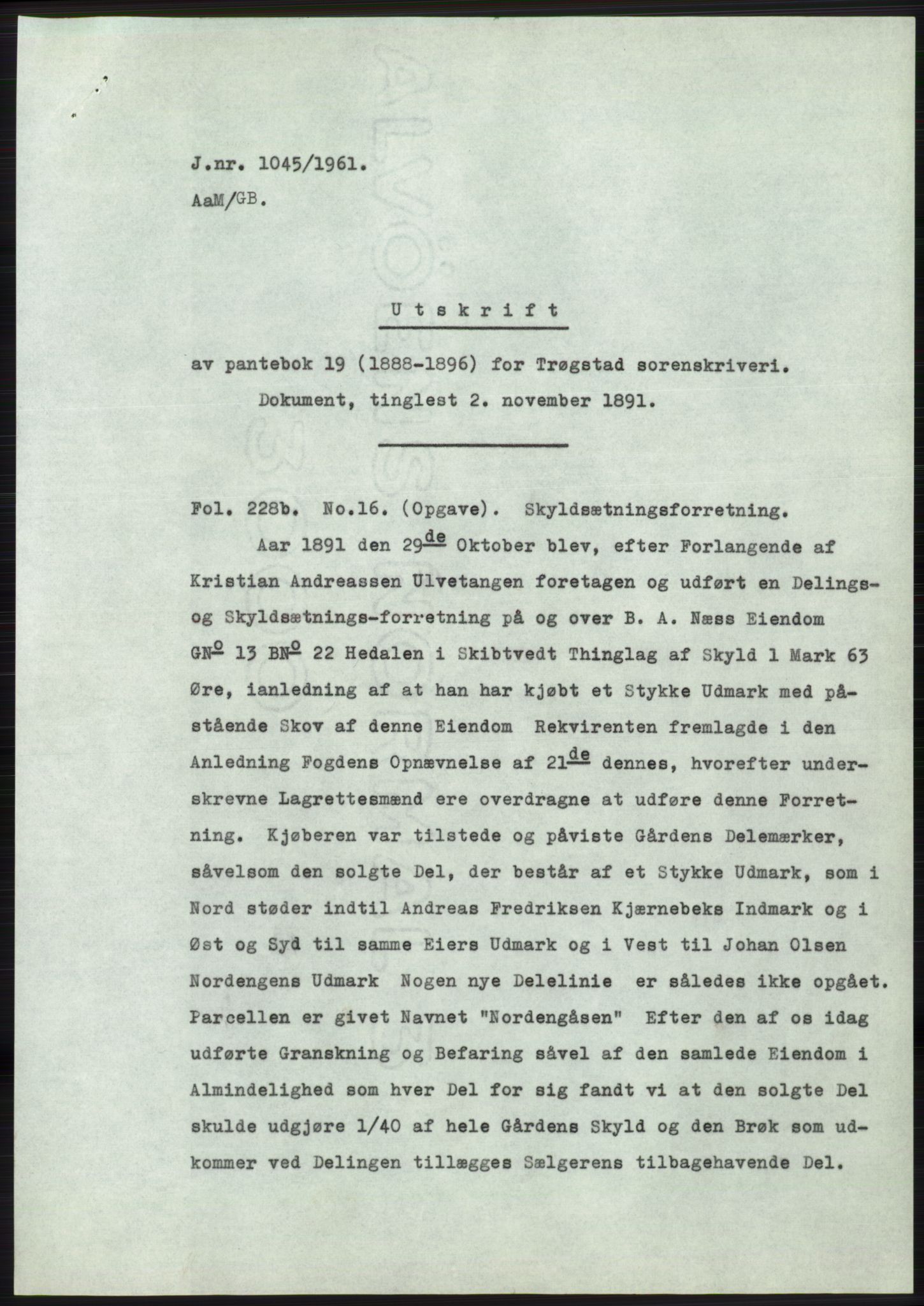 Statsarkivet i Oslo, SAO/A-10621/Z/Zd/L0013: Avskrifter, j.nr 16-1099/1961, 1961, s. 414