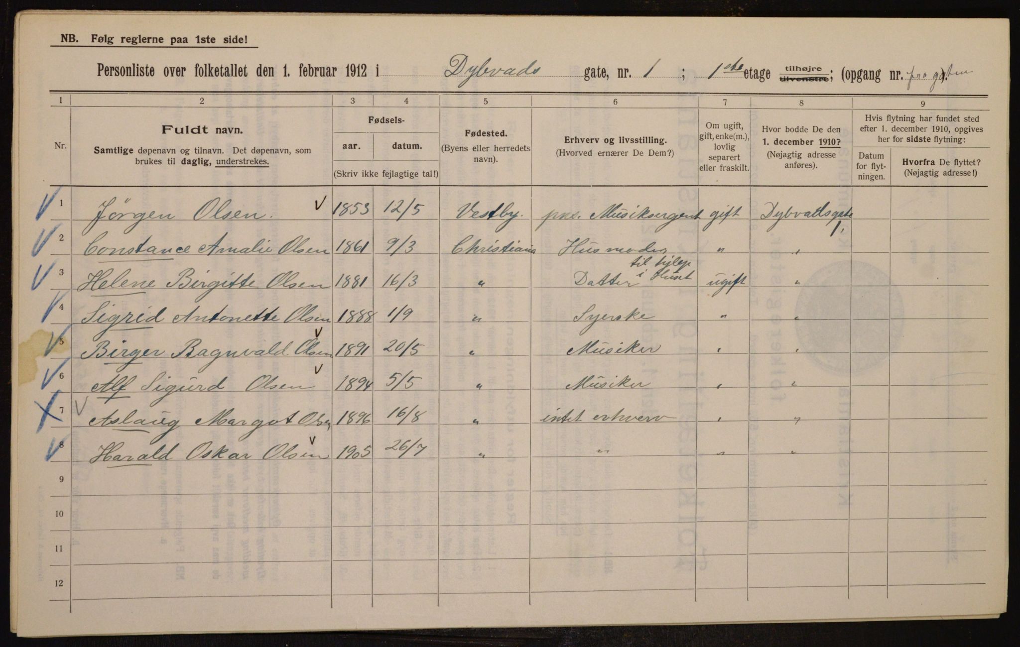 OBA, Kommunal folketelling 1.2.1912 for Kristiania, 1912, s. 17373