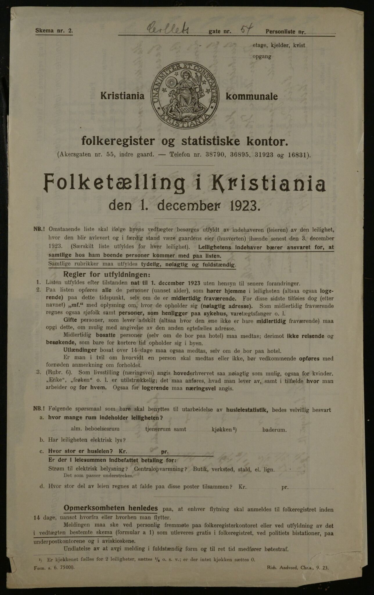 OBA, Kommunal folketelling 1.12.1923 for Kristiania, 1923, s. 15101