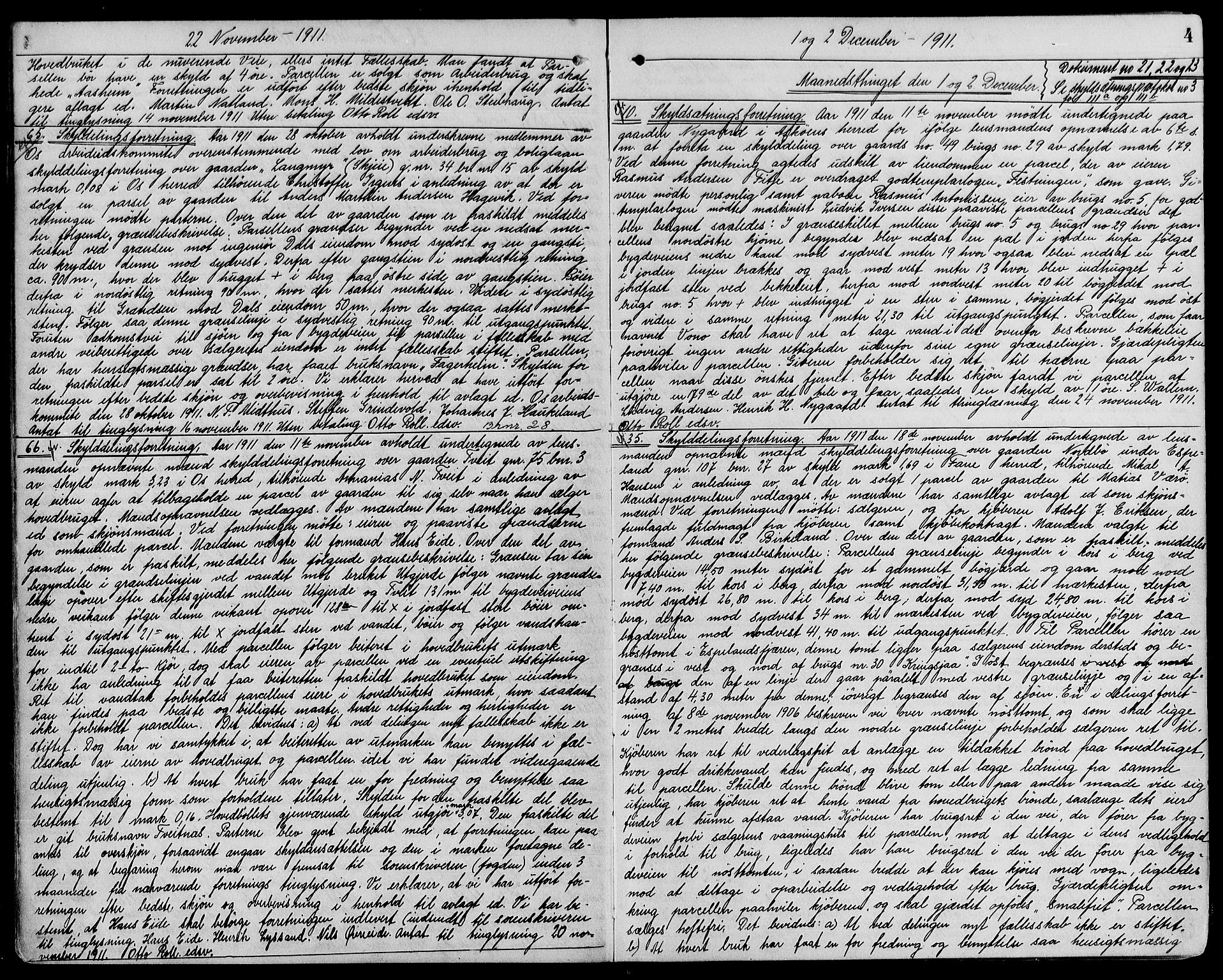 Midhordland sorenskriveri, SAB/A-3001/1/G/Gb/Gbd/L0002: Pantebok nr. II.B.d.2, 1911-1914, s. 4