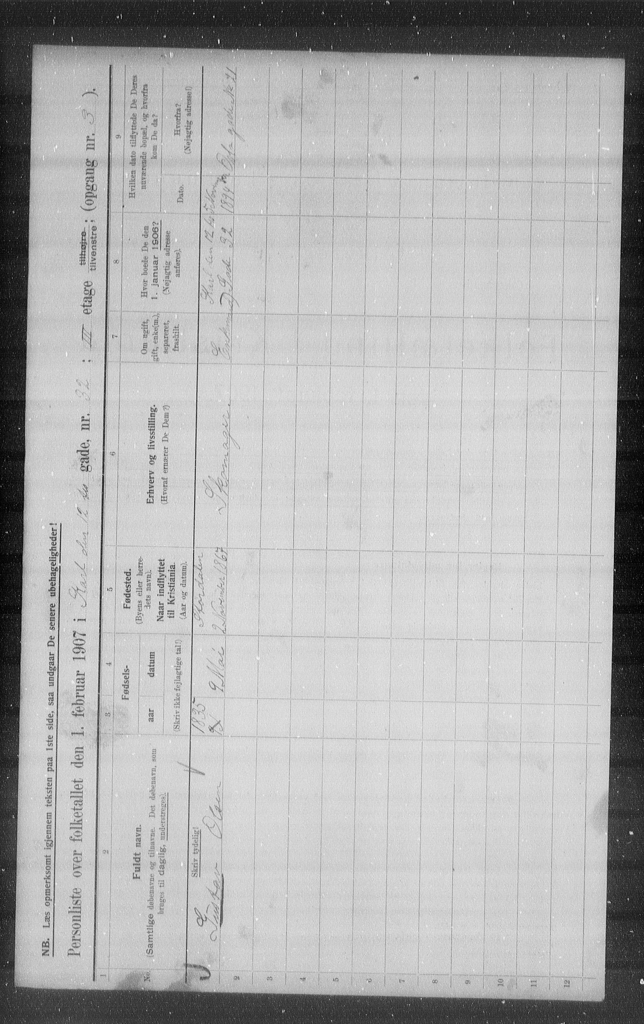 OBA, Kommunal folketelling 1.2.1907 for Kristiania kjøpstad, 1907, s. 24803