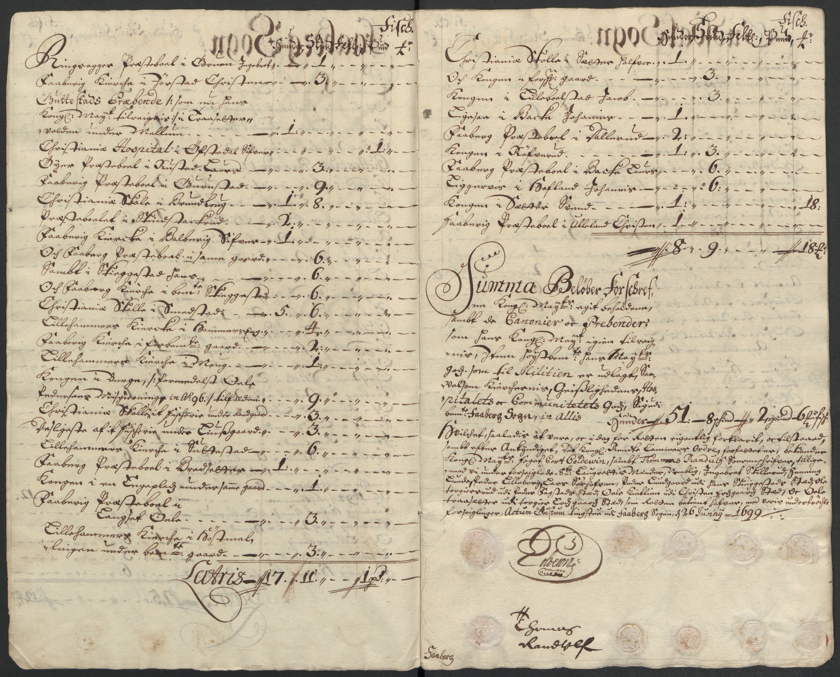 Rentekammeret inntil 1814, Reviderte regnskaper, Fogderegnskap, AV/RA-EA-4092/R17/L1172: Fogderegnskap Gudbrandsdal, 1699, s. 224