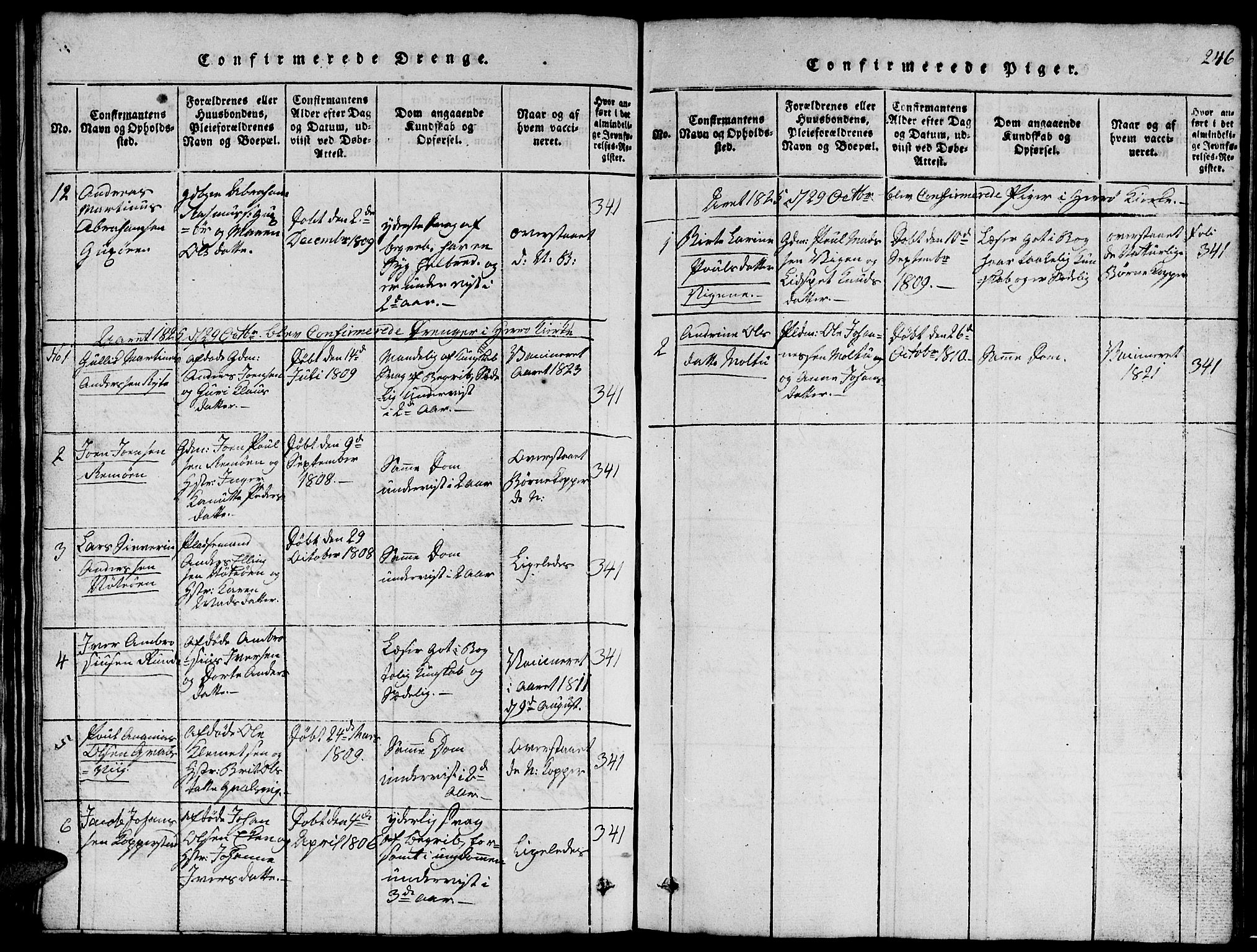 Ministerialprotokoller, klokkerbøker og fødselsregistre - Møre og Romsdal, AV/SAT-A-1454/507/L0078: Klokkerbok nr. 507C01, 1816-1840, s. 246