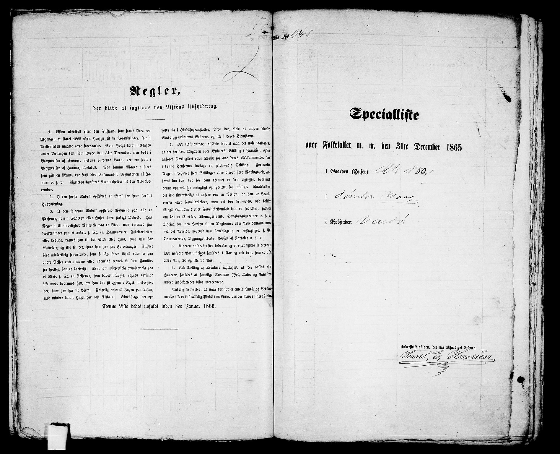 RA, Folketelling 1865 for 2002B Vardø prestegjeld, Vardø kjøpstad, 1865, s. 134