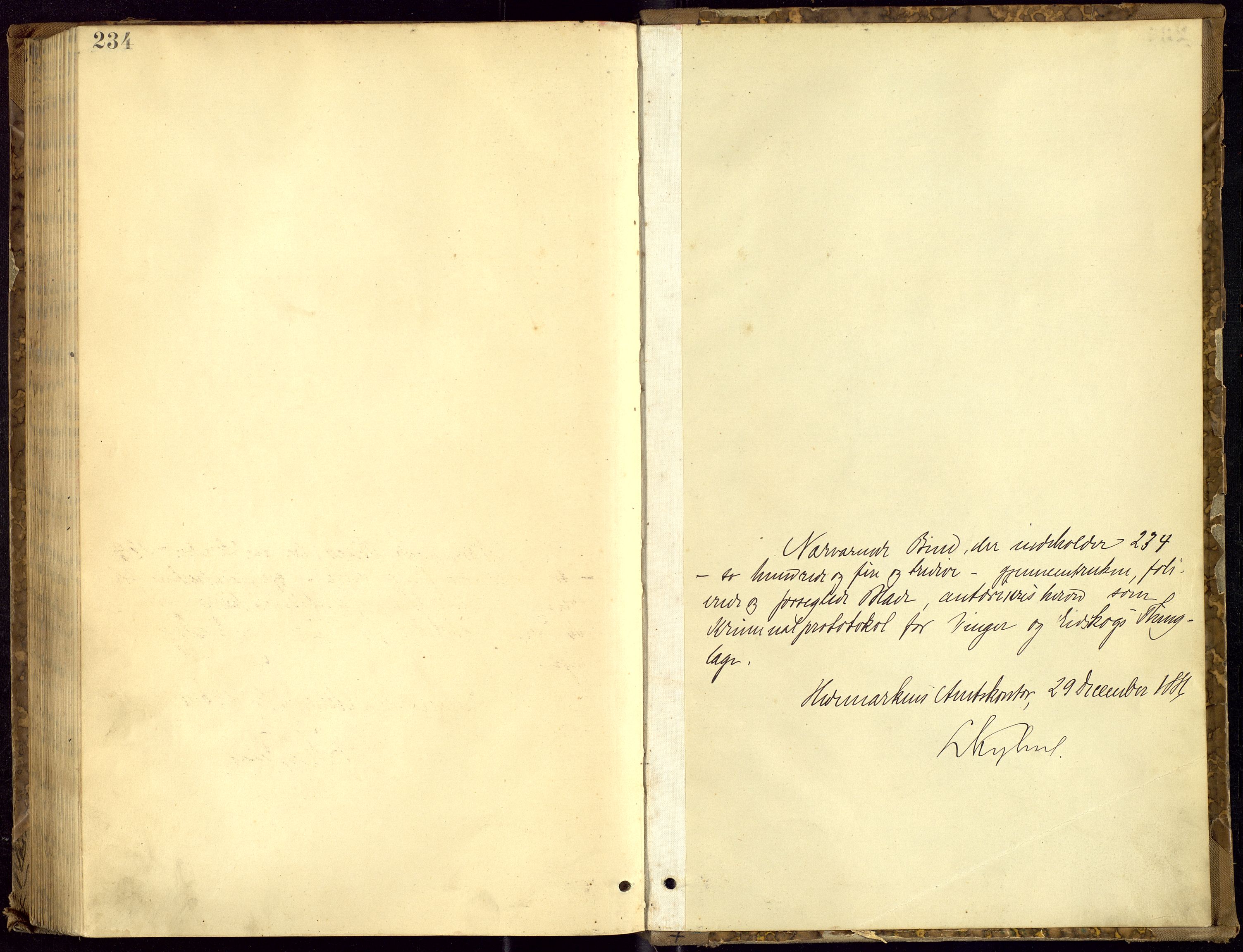 Vinger og Odal sorenskriveri, AV/SAH-TING-022/G/Gc/Gca/L0015: Ekstrarettsprotokoll - Vinger og Eidskog, 1887-1891, s. 234b-235a