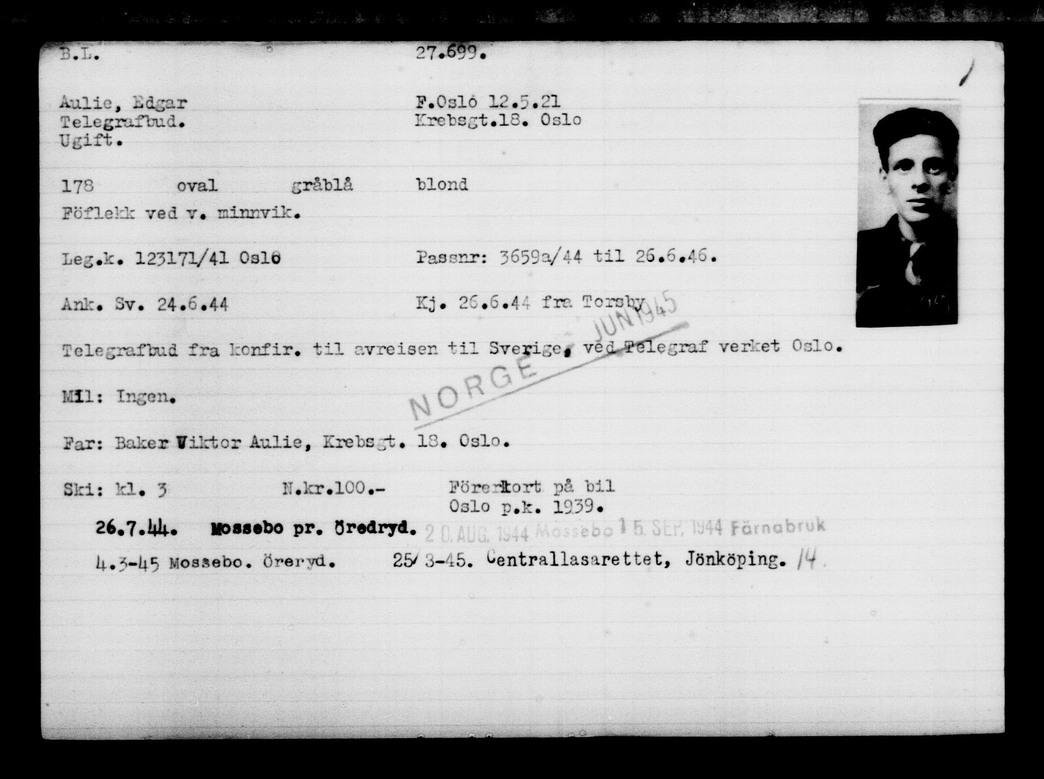 Den Kgl. Norske Legasjons Flyktningskontor, AV/RA-S-6753/V/Va/L0011: Kjesäterkartoteket.  Flyktningenr. 25300-28349, 1940-1945, s. 2552