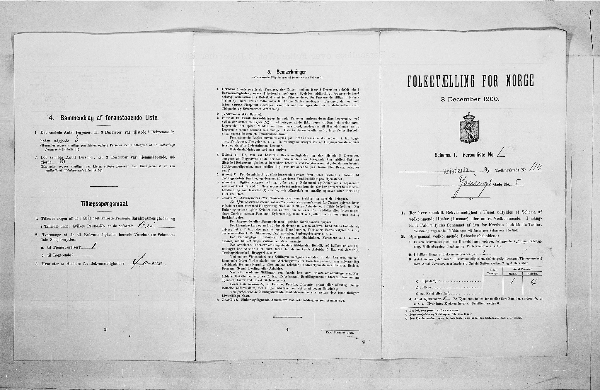 SAO, Folketelling 1900 for 0301 Kristiania kjøpstad, 1900, s. 114912