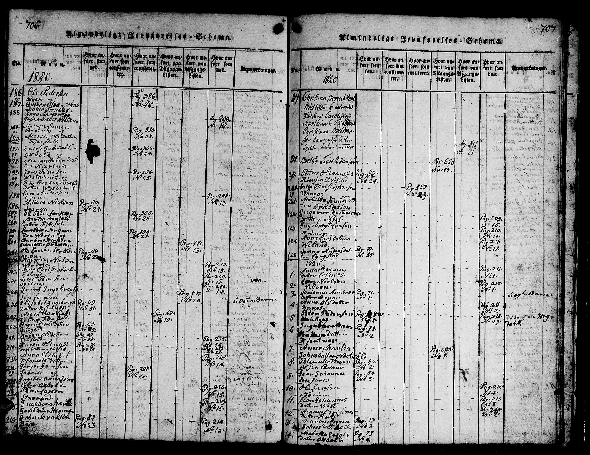 Ministerialprotokoller, klokkerbøker og fødselsregistre - Nord-Trøndelag, SAT/A-1458/730/L0298: Klokkerbok nr. 730C01, 1816-1849, s. 706-707