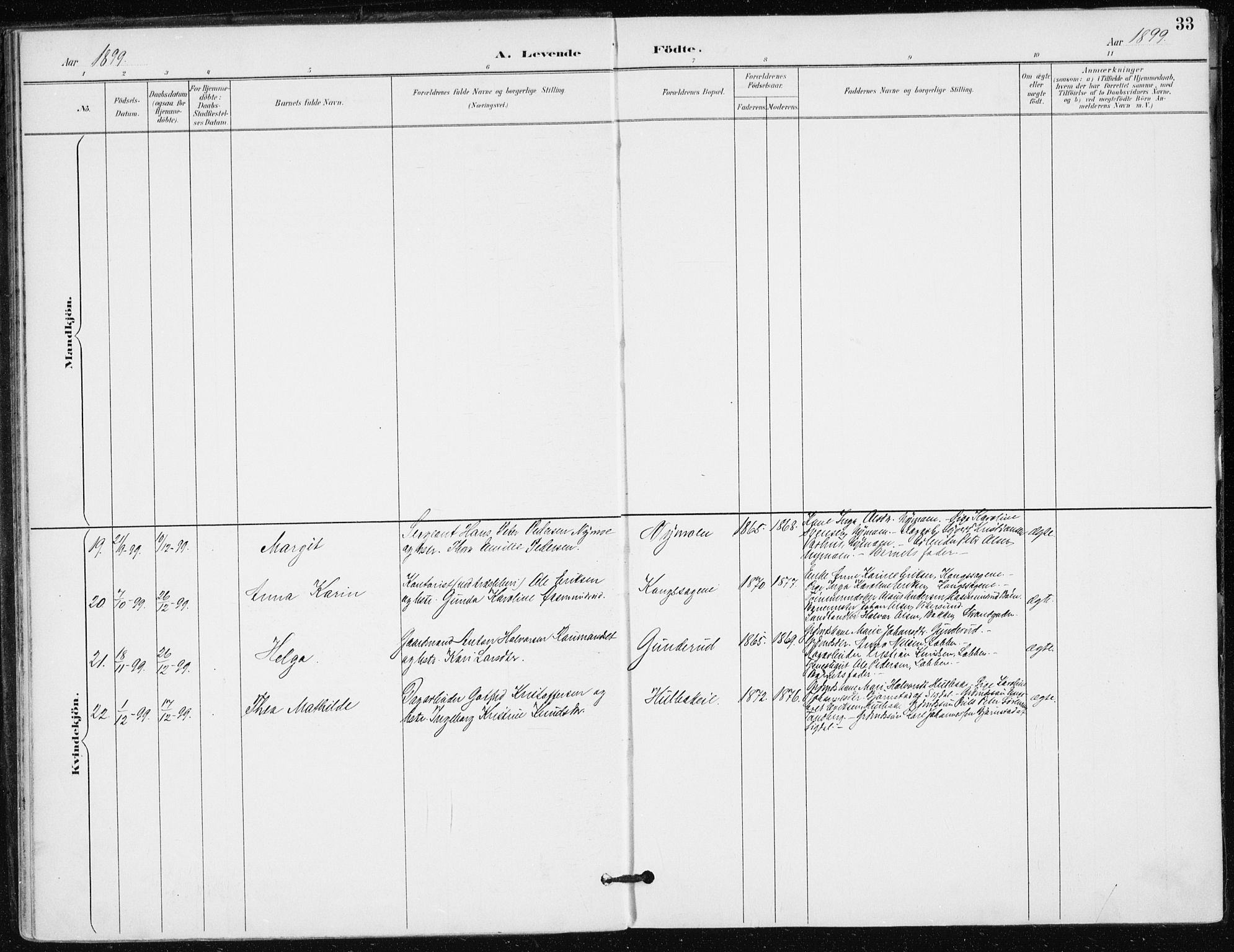 Modum kirkebøker, AV/SAKO-A-234/F/Fa/L0016: Ministerialbok nr. 16, 1890-1899, s. 33