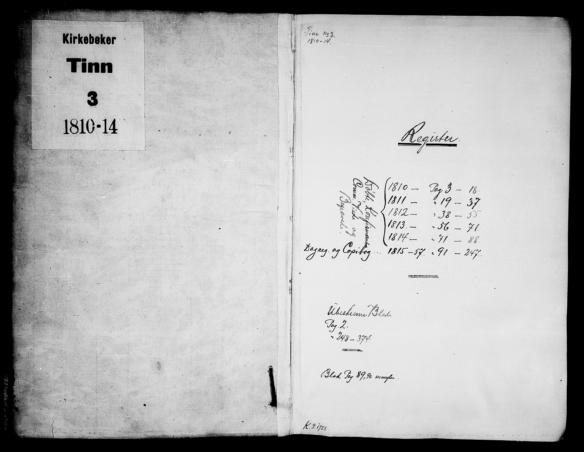 Tinn kirkebøker, AV/SAKO-A-308/F/Fa/L0003: Ministerialbok nr. I 3, 1810-1814