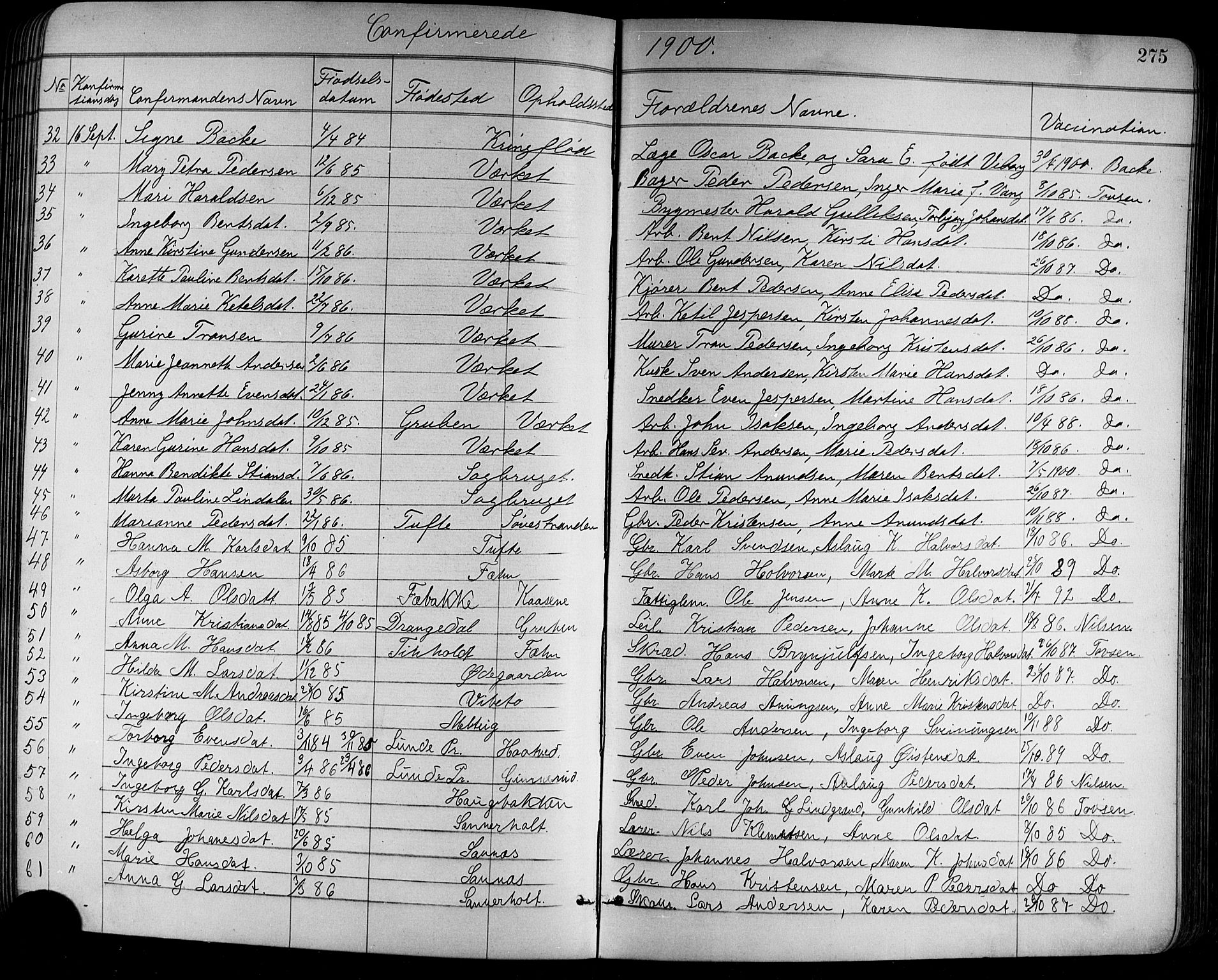 Holla kirkebøker, AV/SAKO-A-272/G/Ga/L0005: Klokkerbok nr. I 5, 1891-1917, s. 275