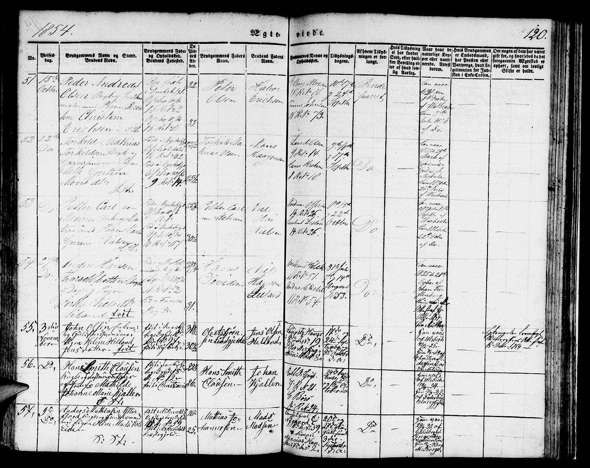 Domkirken sokneprestembete, AV/SAB-A-74801/H/Hab/L0029: Klokkerbok nr. D 1, 1839-1857, s. 120
