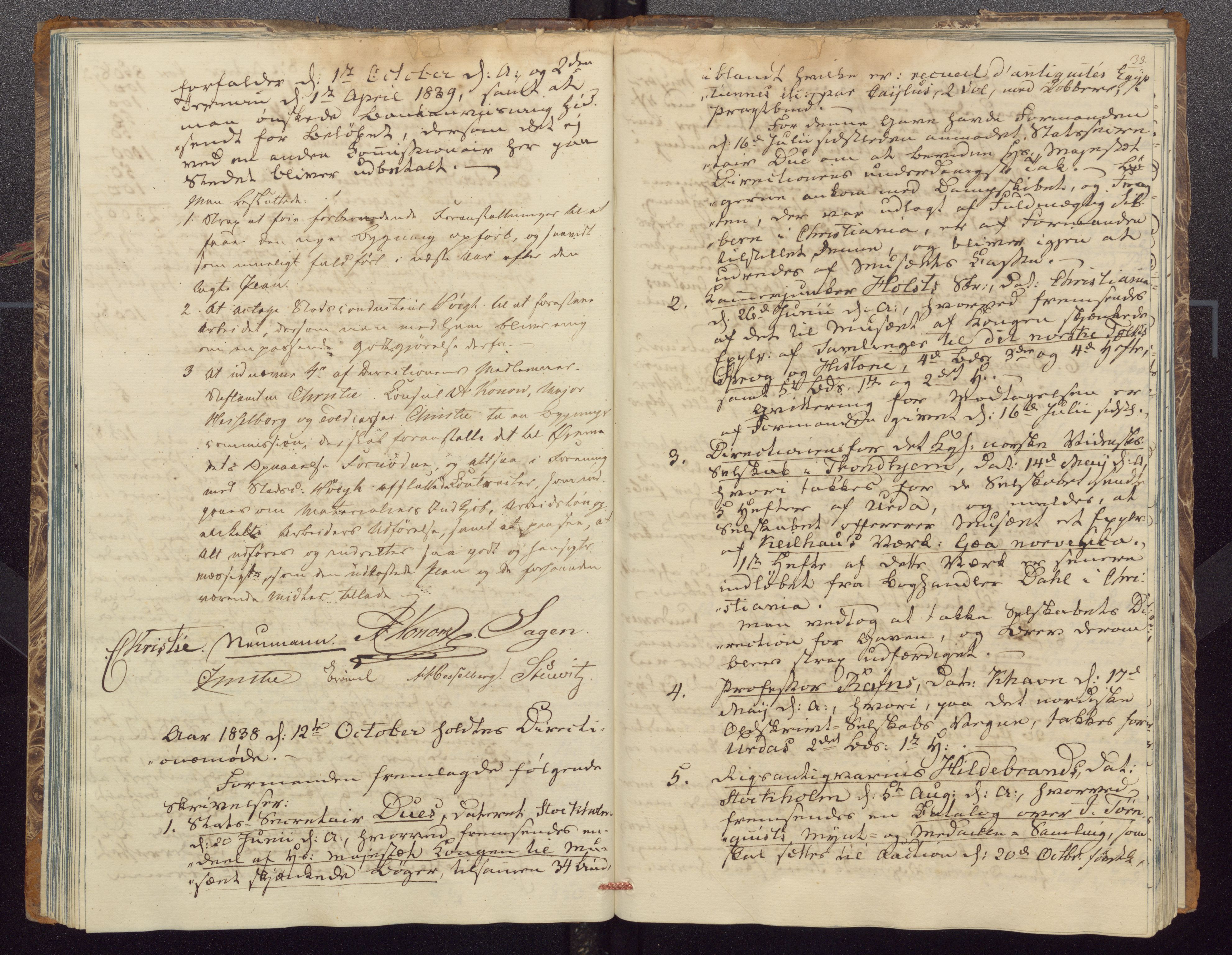 Bergens Museum, UMB/A007/A/Aa/L0004: Forhandlingsprotokoll , 1834-1845, s. 33