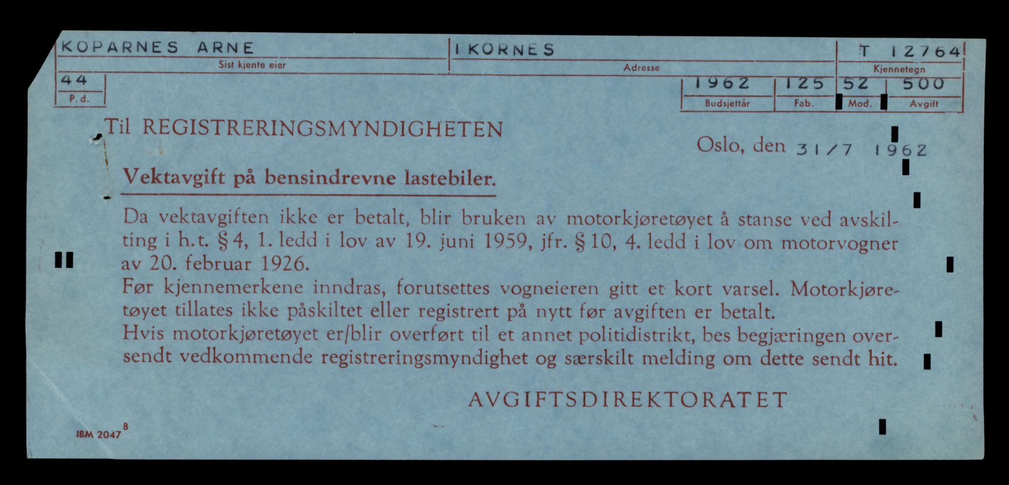 Møre og Romsdal vegkontor - Ålesund trafikkstasjon, AV/SAT-A-4099/F/Fe/L0035: Registreringskort for kjøretøy T 12653 - T 12829, 1927-1998, s. 2640