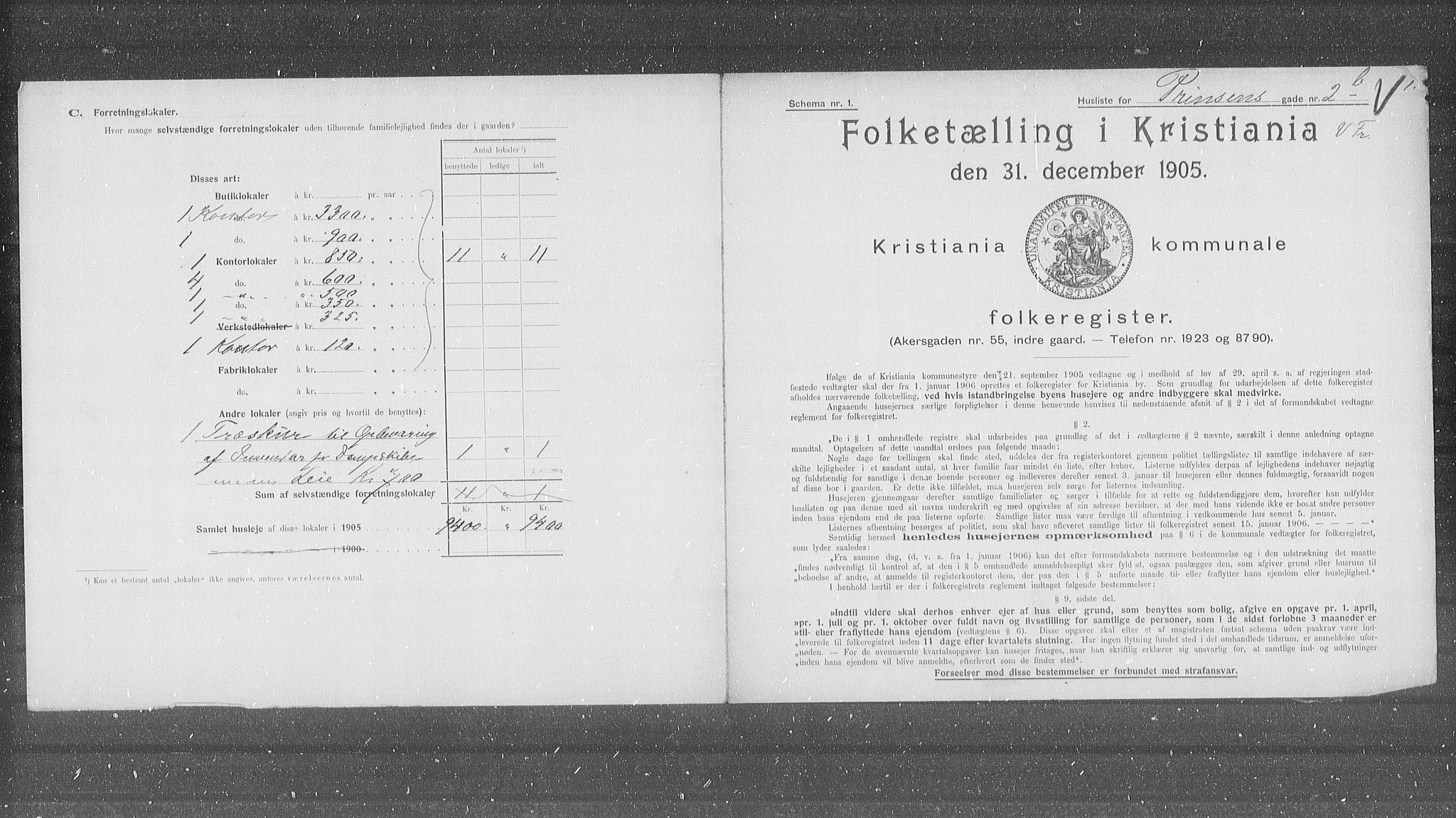 OBA, Kommunal folketelling 31.12.1905 for Kristiania kjøpstad, 1905, s. 42585