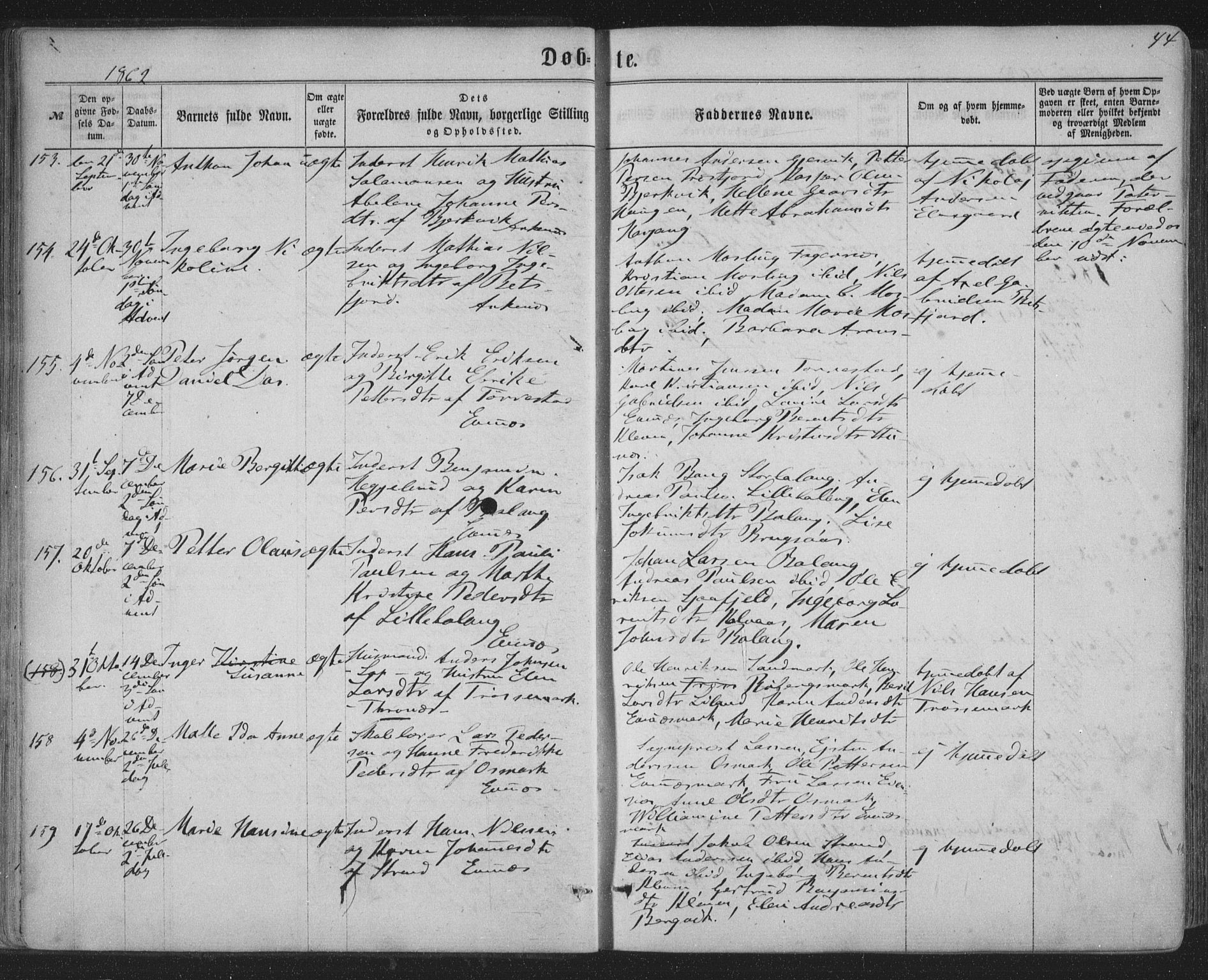 Ministerialprotokoller, klokkerbøker og fødselsregistre - Nordland, AV/SAT-A-1459/863/L0896: Ministerialbok nr. 863A08, 1861-1871, s. 44
