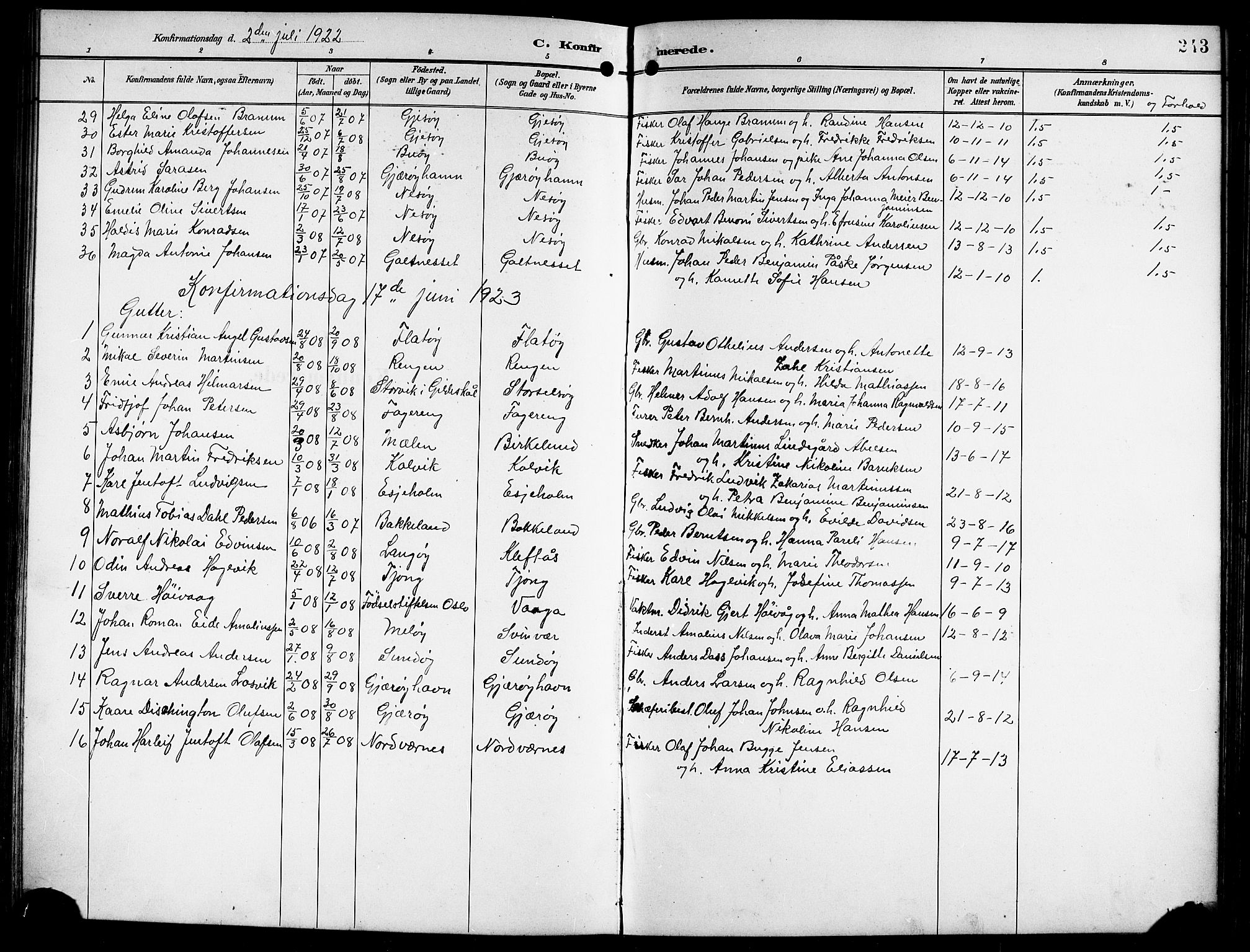 Ministerialprotokoller, klokkerbøker og fødselsregistre - Nordland, AV/SAT-A-1459/841/L0621: Klokkerbok nr. 841C05, 1897-1923, s. 243