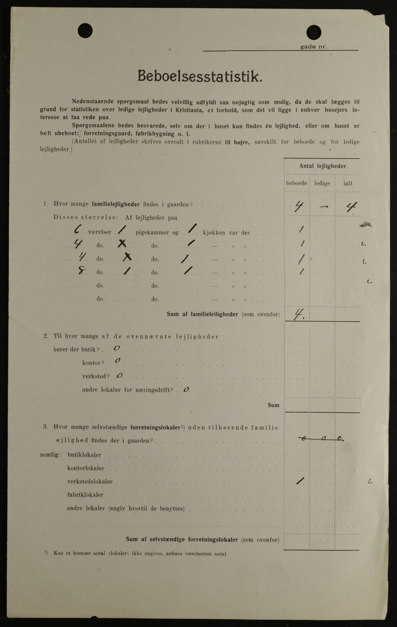 OBA, Kommunal folketelling 1.2.1908 for Kristiania kjøpstad, 1908, s. 43769