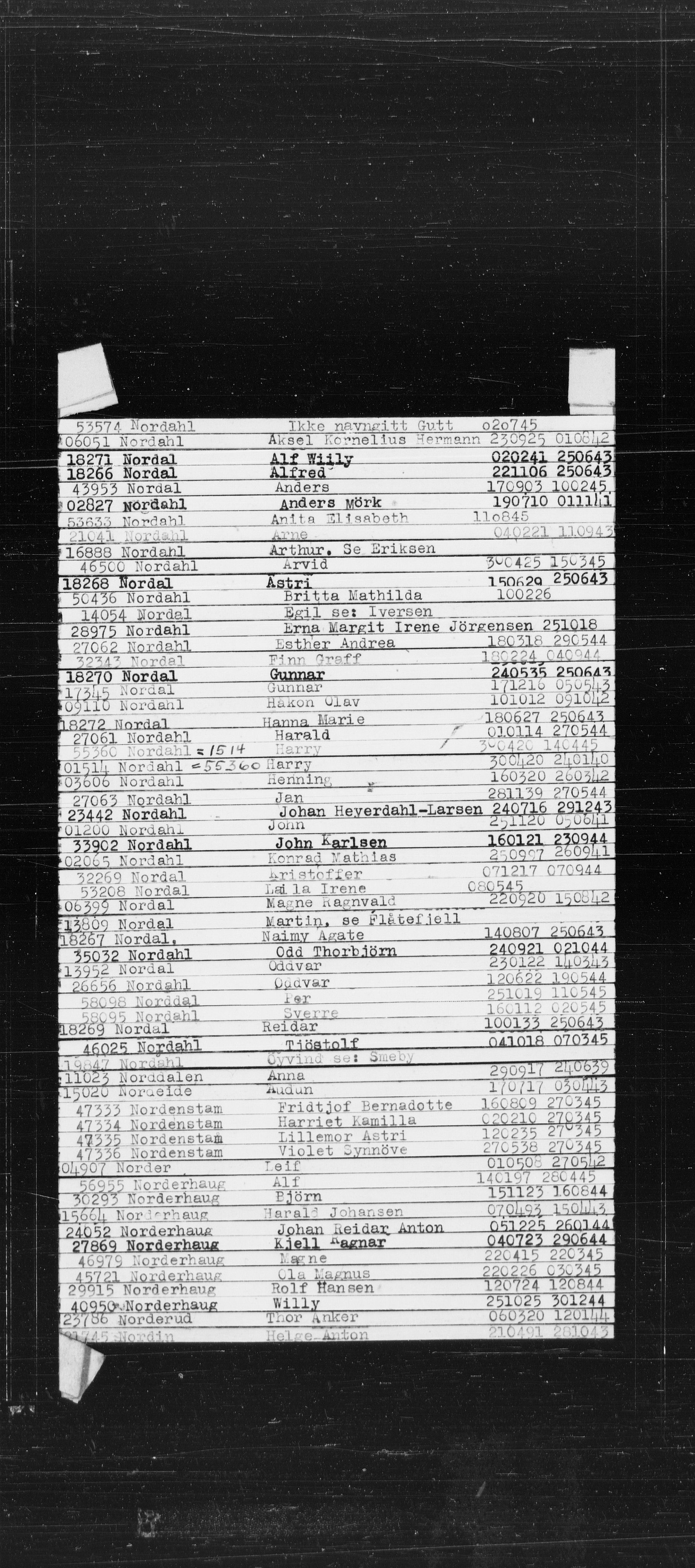 Den Kgl. Norske Legasjons Flyktningskontor, RA/S-6753/V/Va/L0022: Kjesäterkartoteket.  Alfabetisk register, A-Å., 1940-1945, s. 631