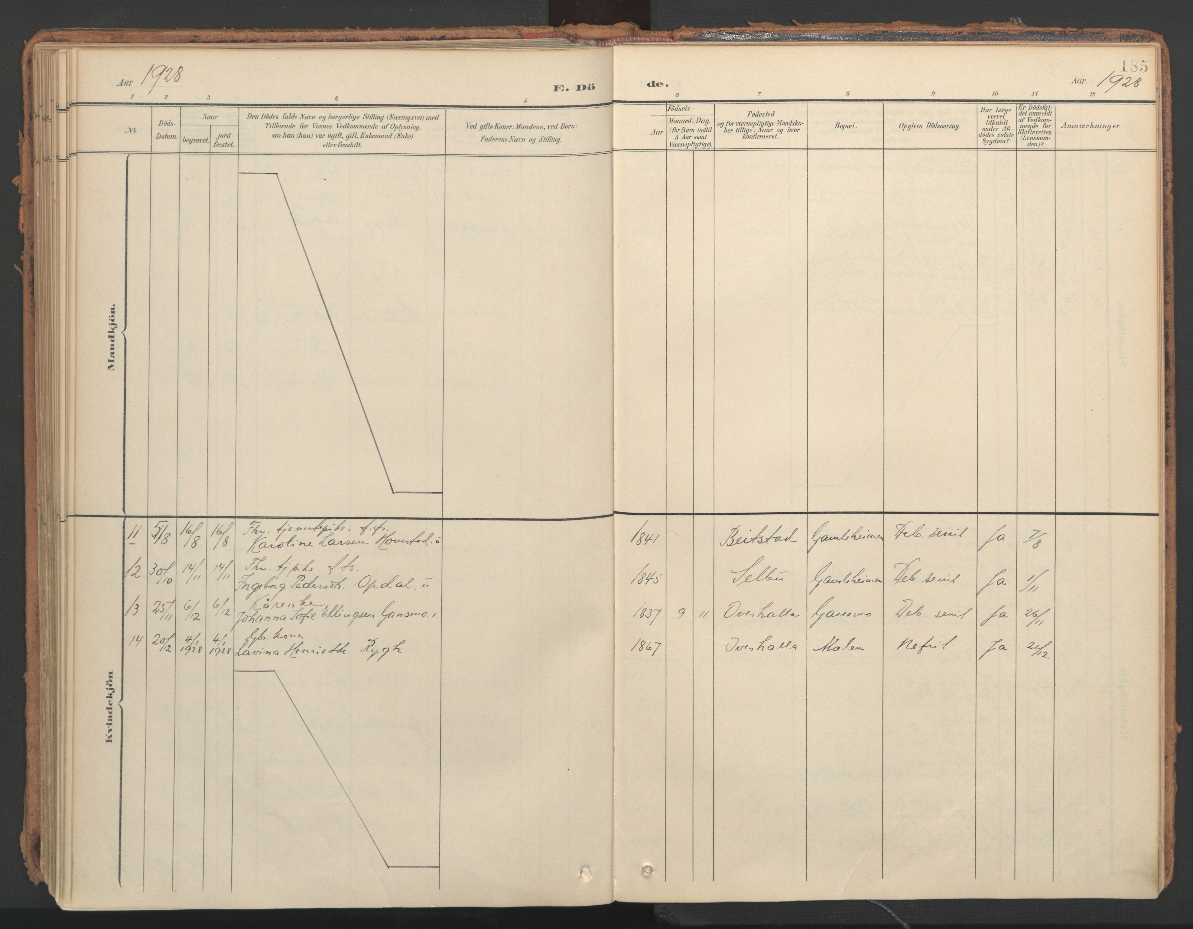 Ministerialprotokoller, klokkerbøker og fødselsregistre - Nord-Trøndelag, SAT/A-1458/766/L0564: Ministerialbok nr. 767A02, 1900-1932, s. 185