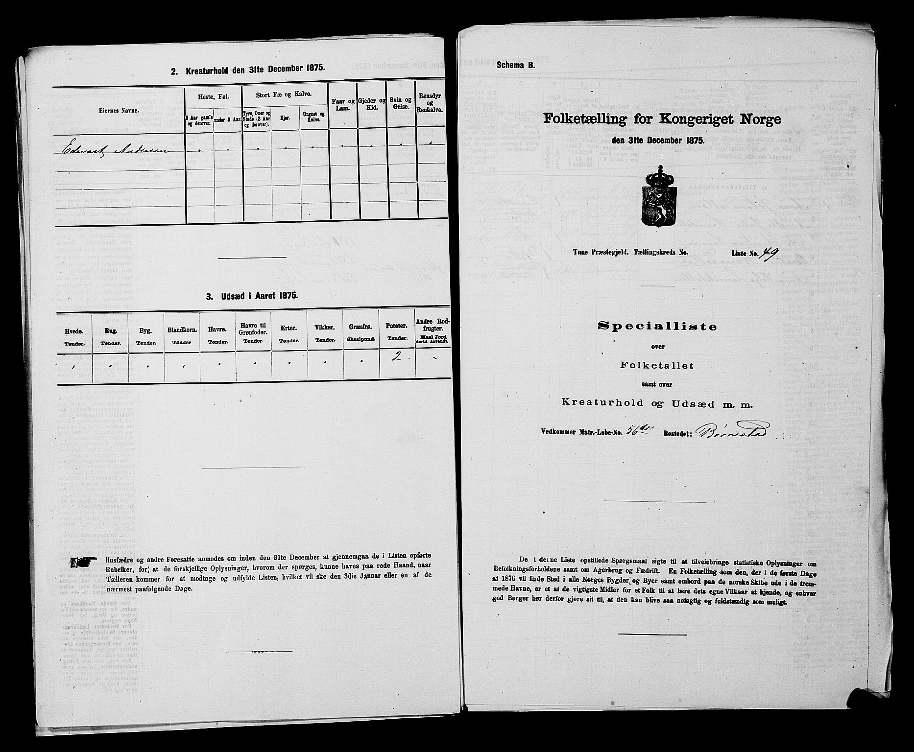 RA, Folketelling 1875 for 0130P Tune prestegjeld, 1875, s. 526