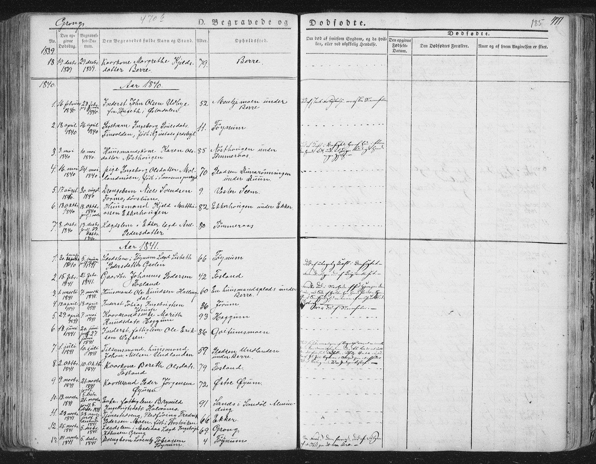 Ministerialprotokoller, klokkerbøker og fødselsregistre - Nord-Trøndelag, AV/SAT-A-1458/758/L0513: Ministerialbok nr. 758A02 /1, 1839-1868, s. 185