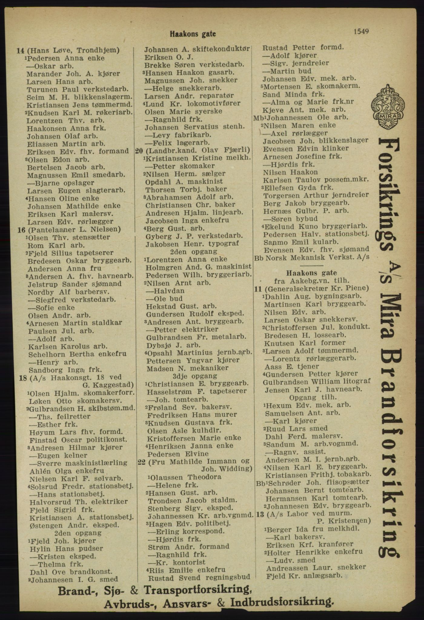 Kristiania/Oslo adressebok, PUBL/-, 1918, s. 1702