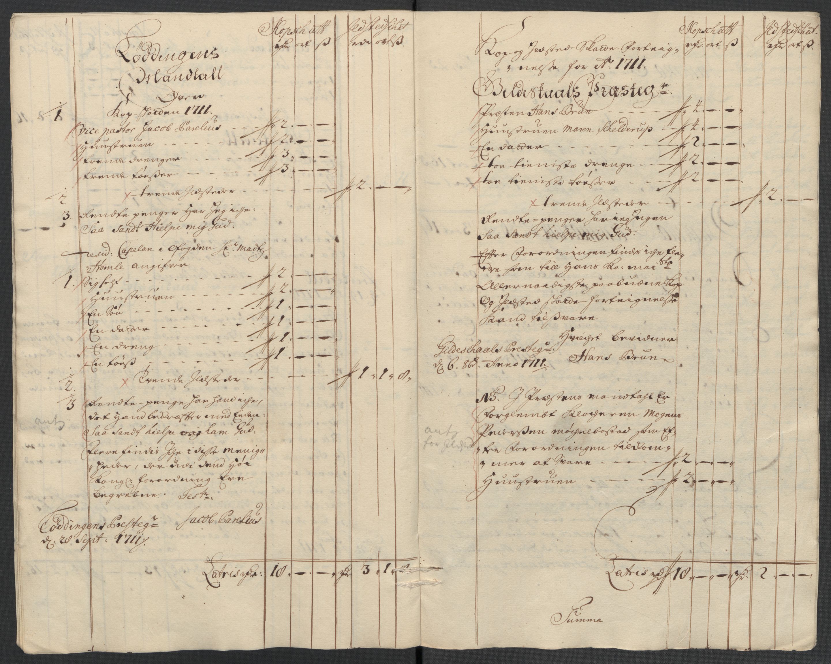 Rentekammeret inntil 1814, Reviderte regnskaper, Fogderegnskap, RA/EA-4092/R66/L4582: Fogderegnskap Salten, 1711-1712, s. 106