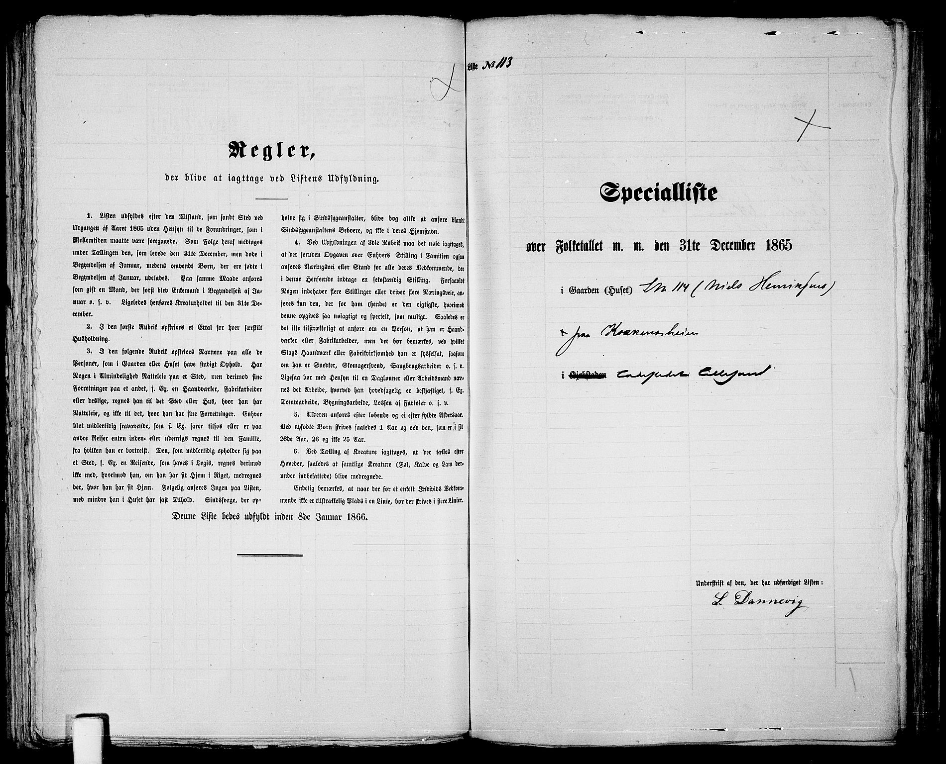 RA, Folketelling 1865 for 0905B Vestre Moland prestegjeld, Lillesand ladested, 1865, s. 235