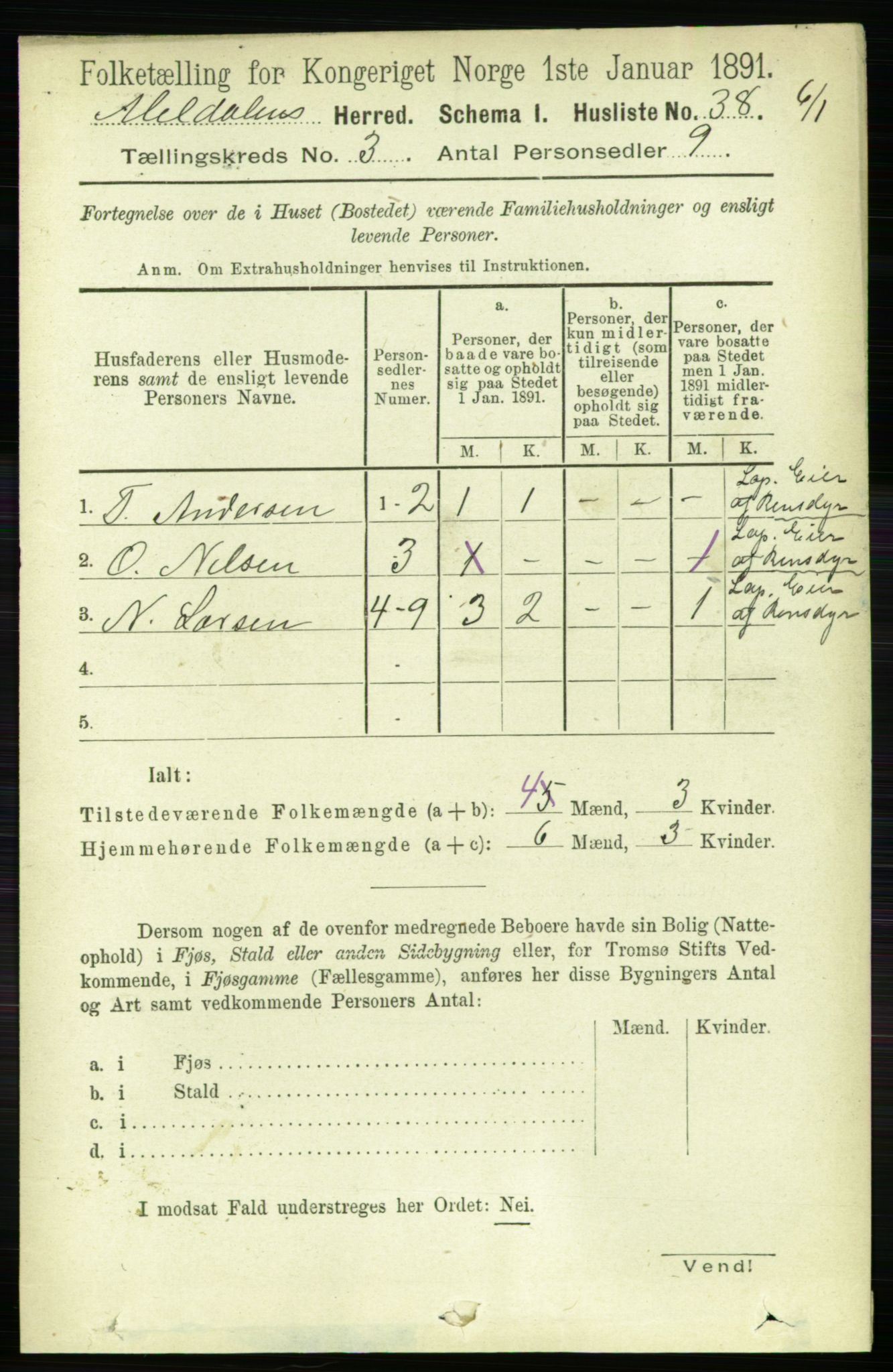 RA, Folketelling 1891 for 1636 Meldal herred, 1891, s. 1739