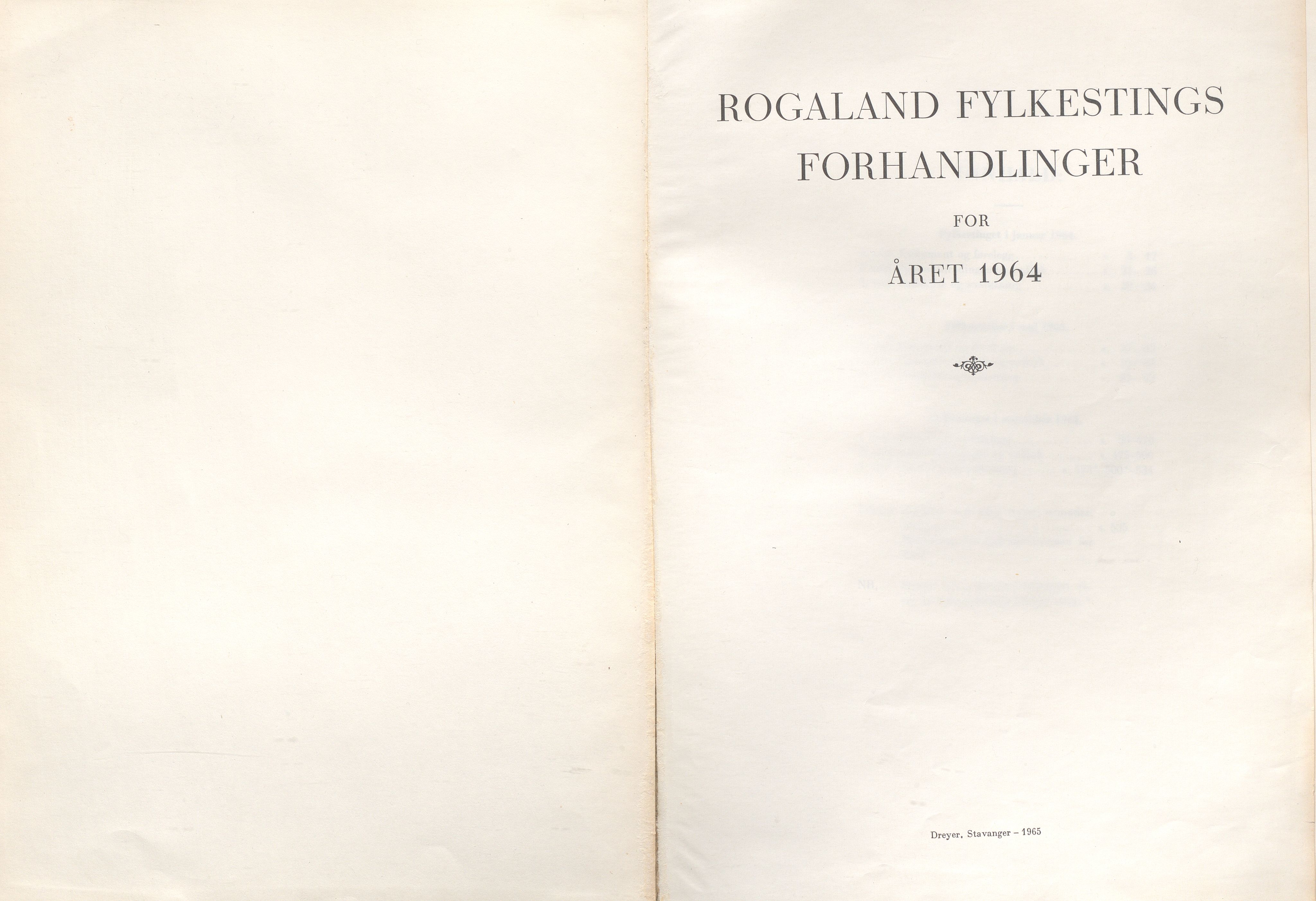 Rogaland fylkeskommune - Fylkesrådmannen , IKAR/A-900/A/Aa/Aaa/L0084: Møtebok , 1964