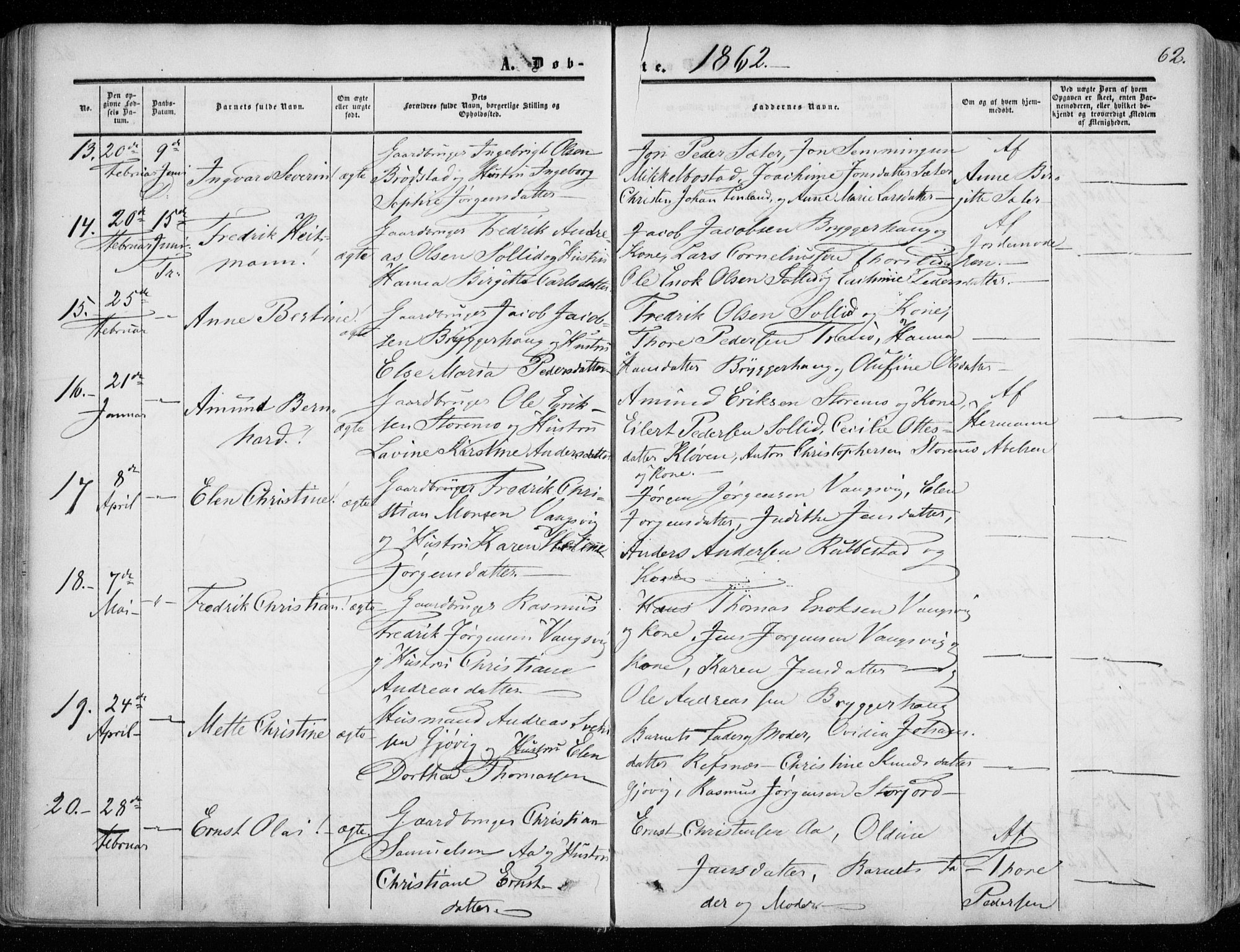 Tranøy sokneprestkontor, AV/SATØ-S-1313/I/Ia/Iaa/L0007kirke: Ministerialbok nr. 7, 1856-1866, s. 62