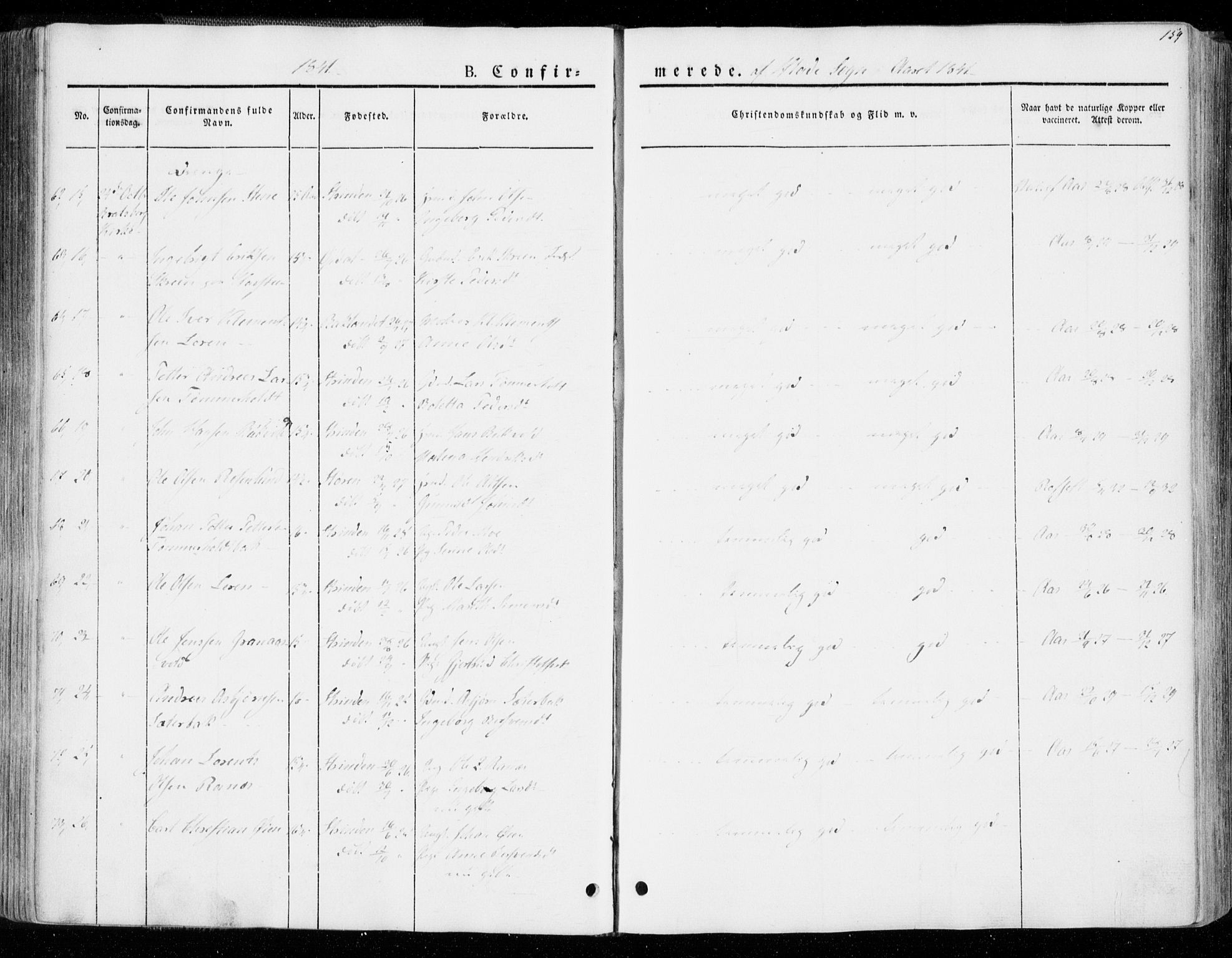 Ministerialprotokoller, klokkerbøker og fødselsregistre - Sør-Trøndelag, AV/SAT-A-1456/606/L0290: Ministerialbok nr. 606A05, 1841-1847, s. 159