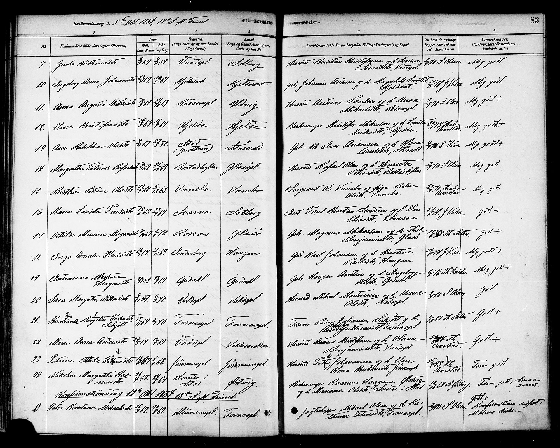 Ministerialprotokoller, klokkerbøker og fødselsregistre - Nord-Trøndelag, AV/SAT-A-1458/741/L0395: Ministerialbok nr. 741A09, 1878-1888, s. 83