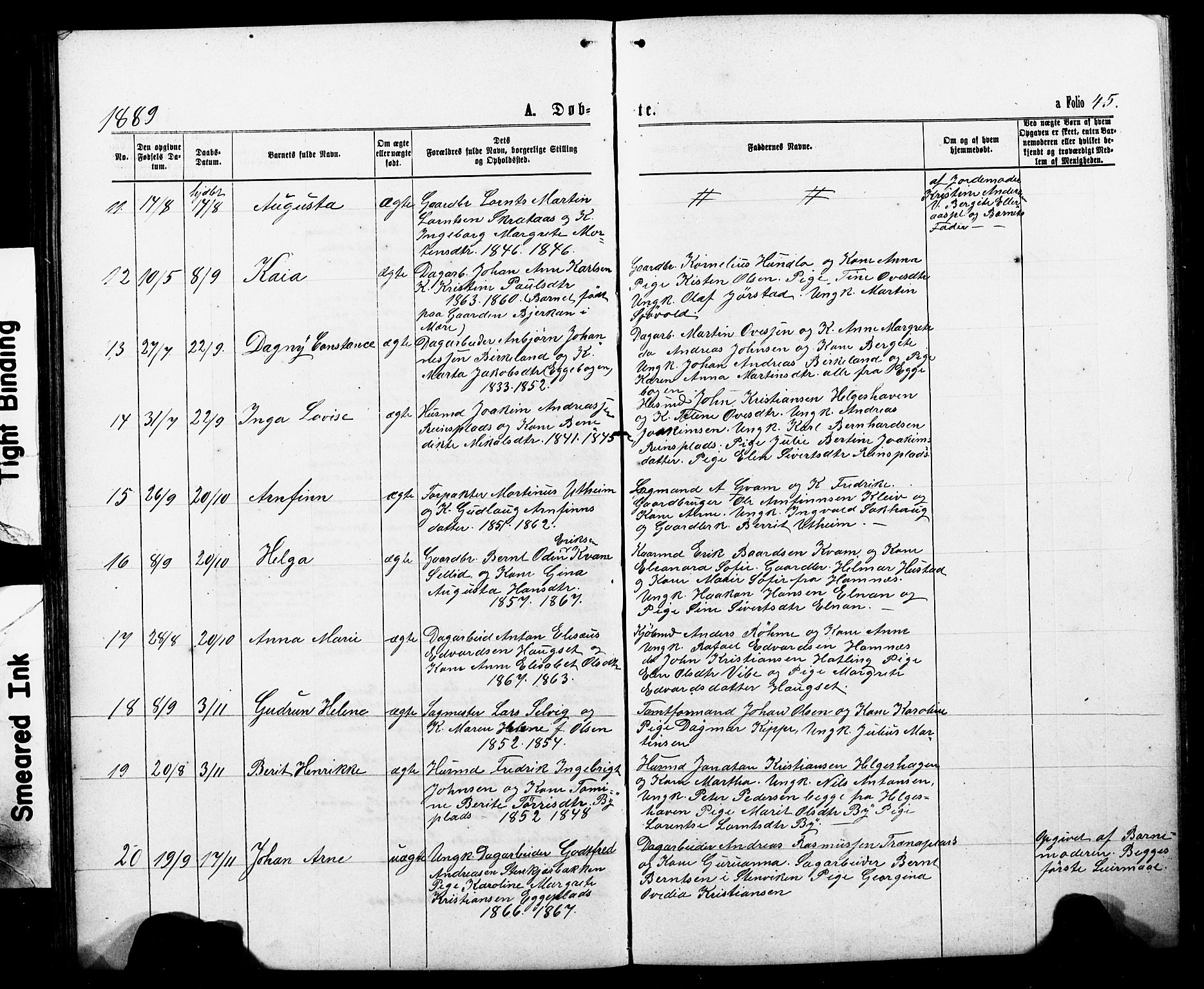 Ministerialprotokoller, klokkerbøker og fødselsregistre - Nord-Trøndelag, SAT/A-1458/740/L0380: Klokkerbok nr. 740C01, 1868-1902, s. 45