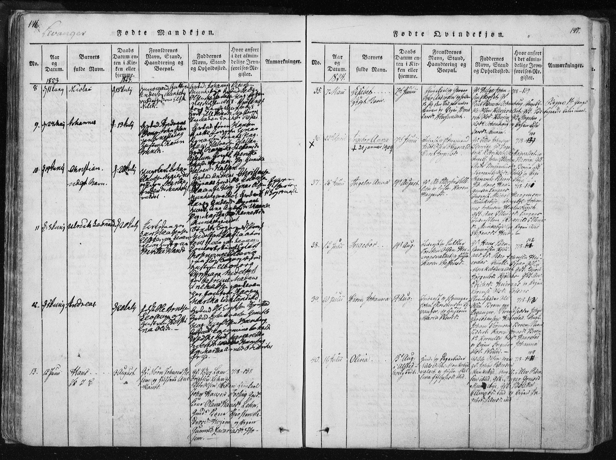 Ministerialprotokoller, klokkerbøker og fødselsregistre - Nord-Trøndelag, AV/SAT-A-1458/717/L0148: Ministerialbok nr. 717A04 /2, 1816-1825, s. 146-147