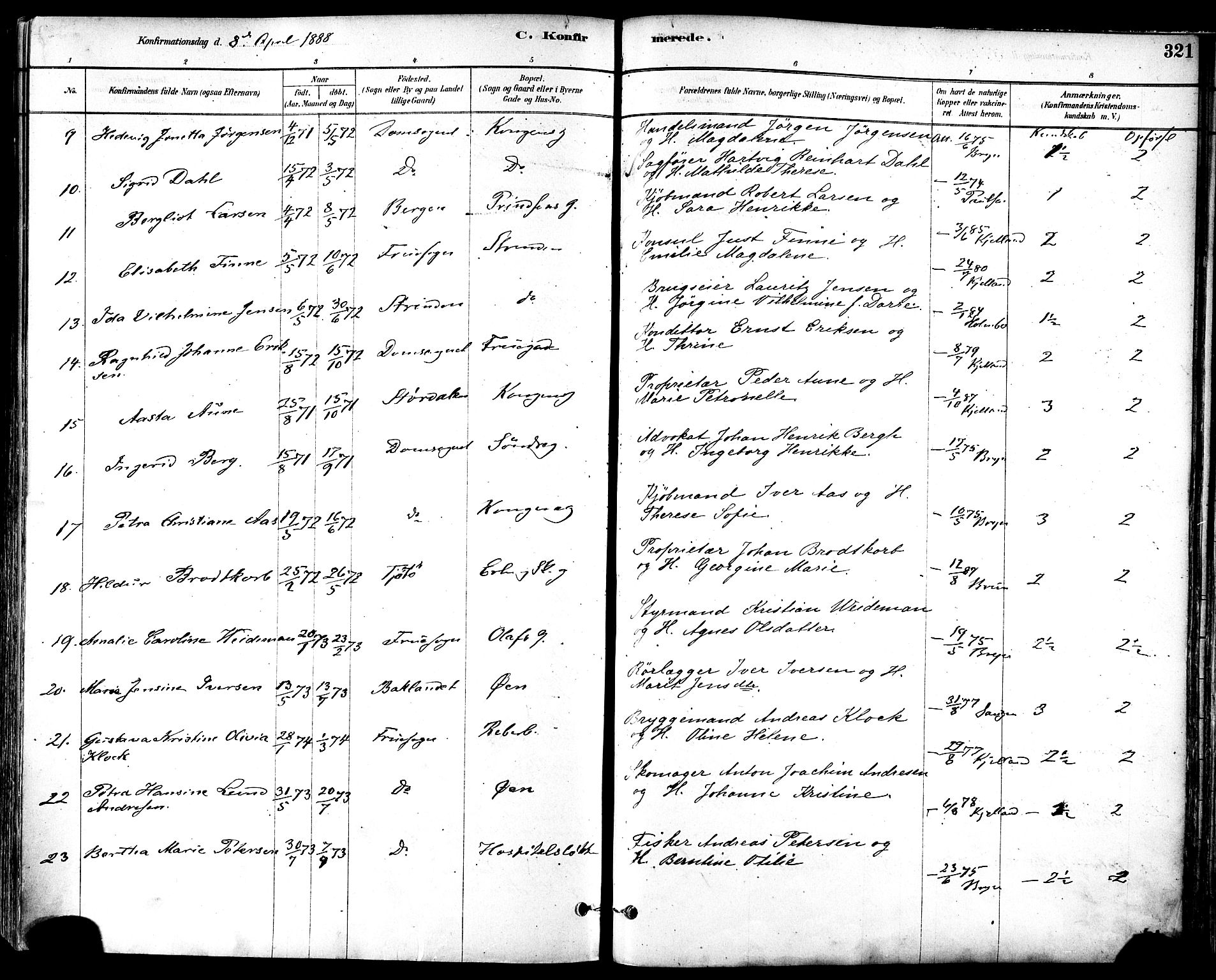 Ministerialprotokoller, klokkerbøker og fødselsregistre - Sør-Trøndelag, SAT/A-1456/601/L0057: Ministerialbok nr. 601A25, 1877-1891, s. 321