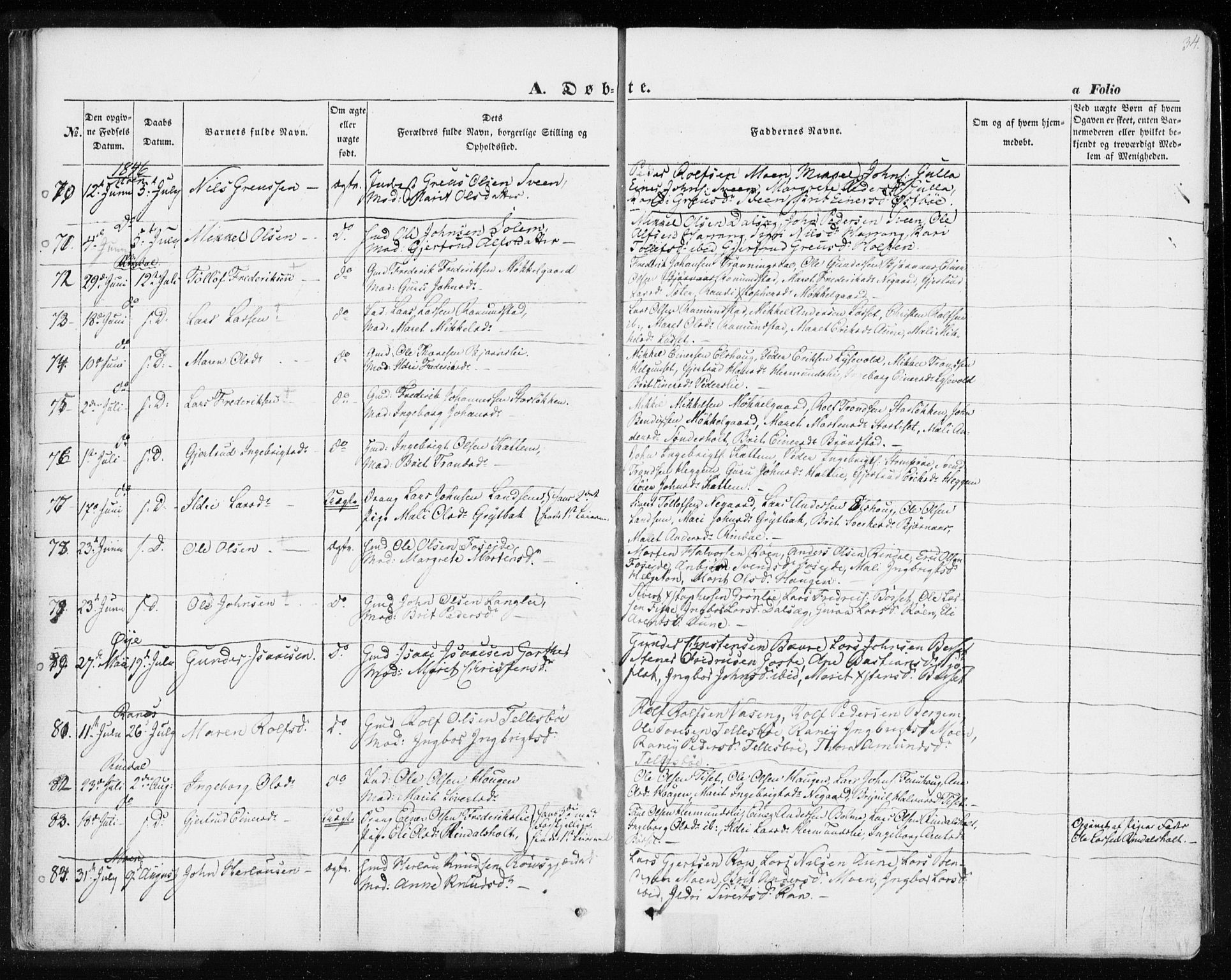 Ministerialprotokoller, klokkerbøker og fødselsregistre - Møre og Romsdal, AV/SAT-A-1454/595/L1043: Ministerialbok nr. 595A05, 1843-1851, s. 34
