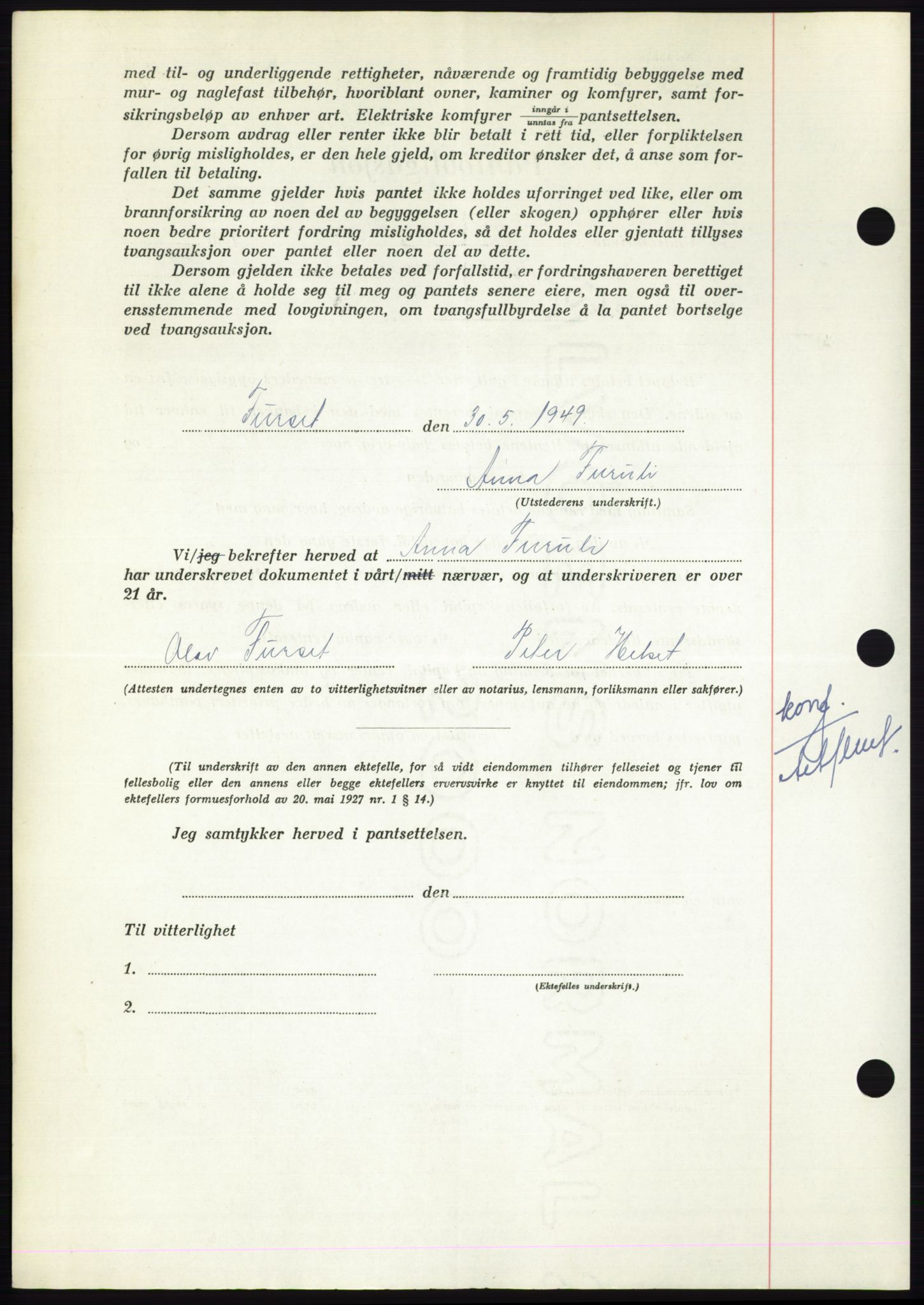 Nordmøre sorenskriveri, AV/SAT-A-4132/1/2/2Ca: Pantebok nr. B101, 1949-1949, Dagboknr: 1512/1949