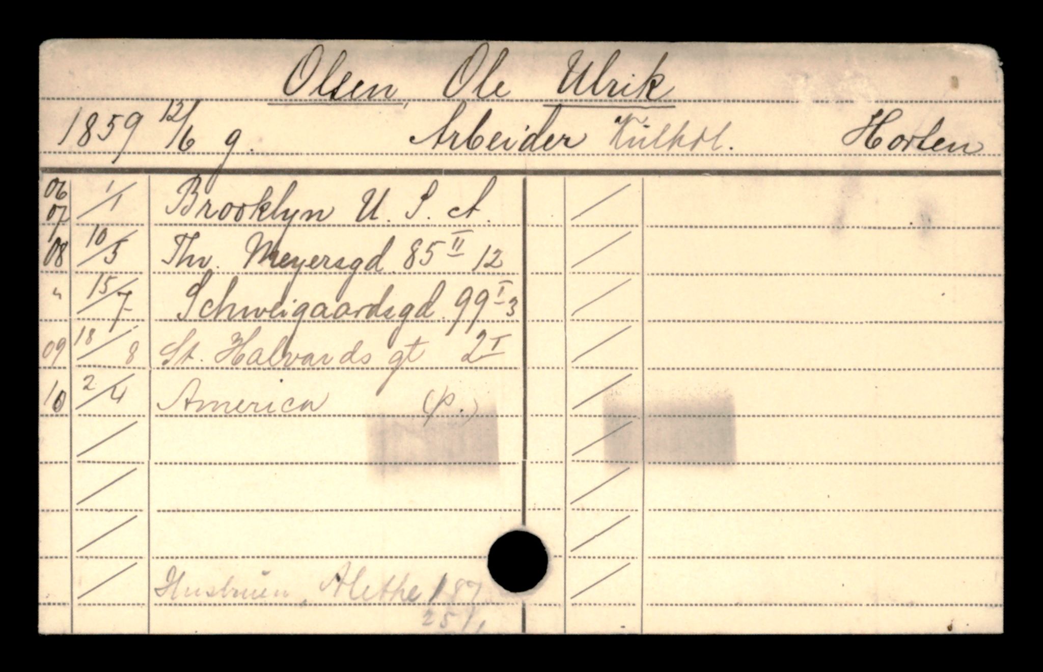 Oslo folkeregister, Registerkort, AV/SAO-A-11715/D/Da/L0074: Menn: Olsen Ulrik - Paulsen Gustav, 1906-1919