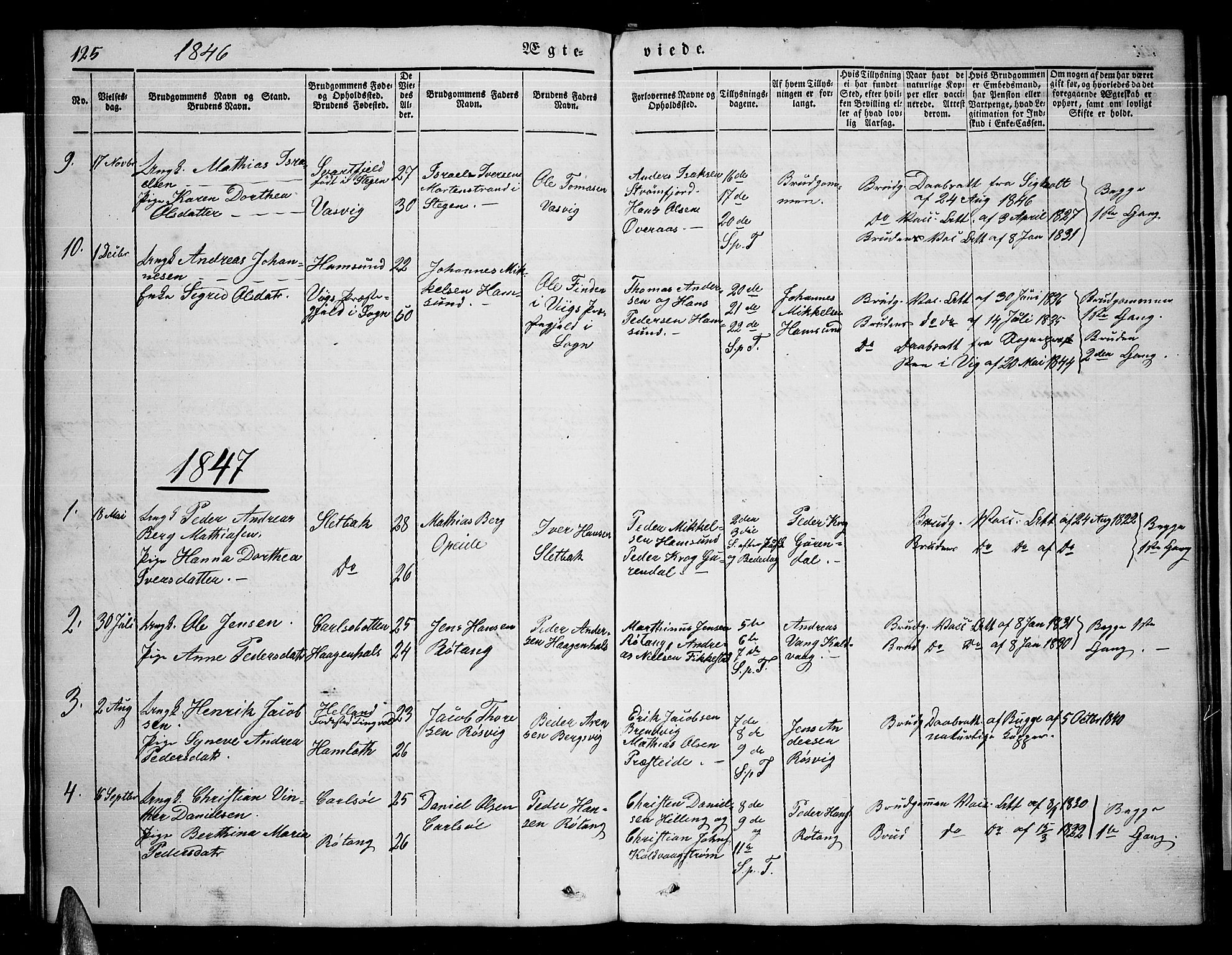 Ministerialprotokoller, klokkerbøker og fødselsregistre - Nordland, AV/SAT-A-1459/859/L0856: Klokkerbok nr. 859C02, 1843-1854, s. 125